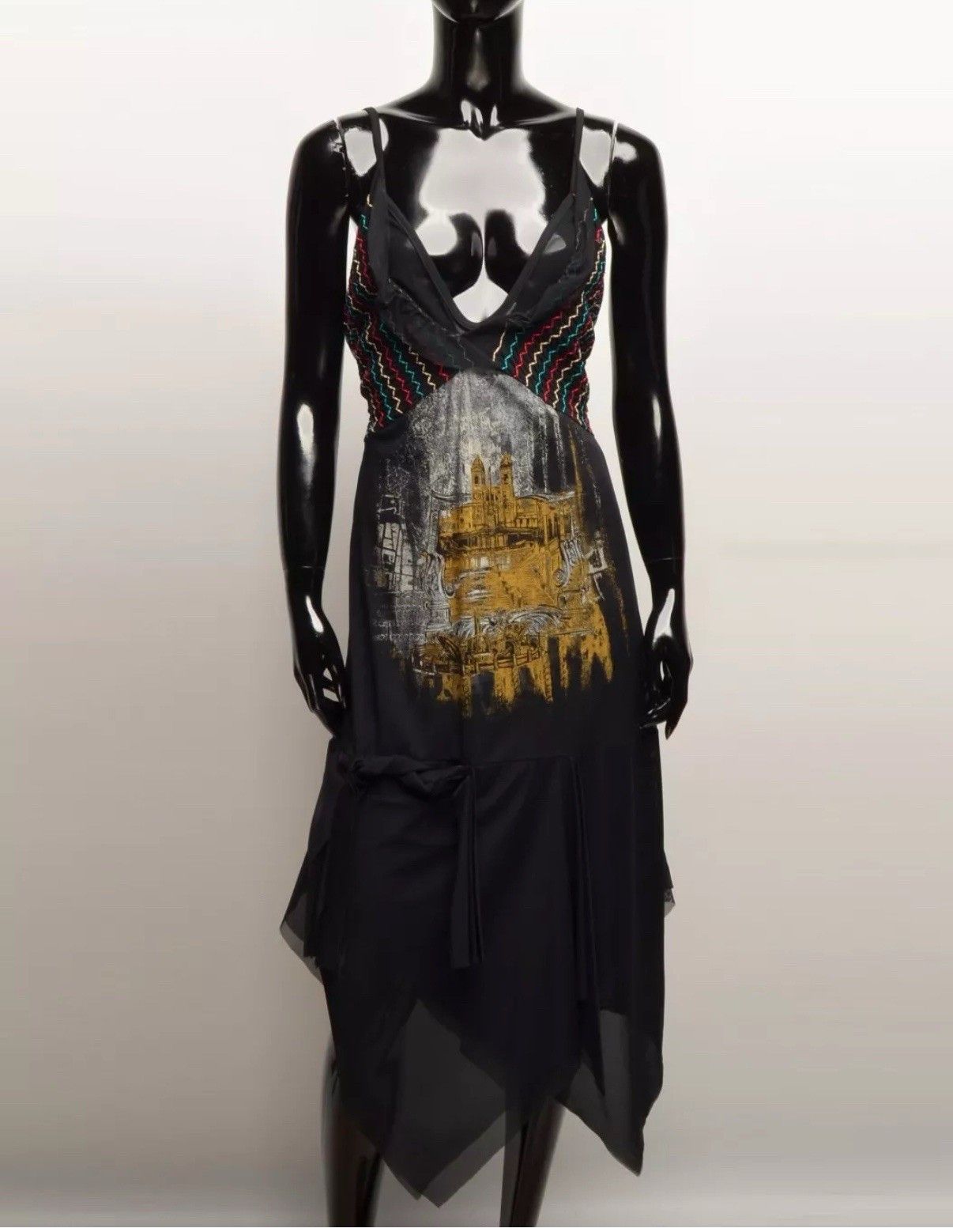 Other Save The Queen Mesh Avantgarde Dress Asymmetric City Print Size M / US 6-8 / IT 42-44 - 2 Thumbnail