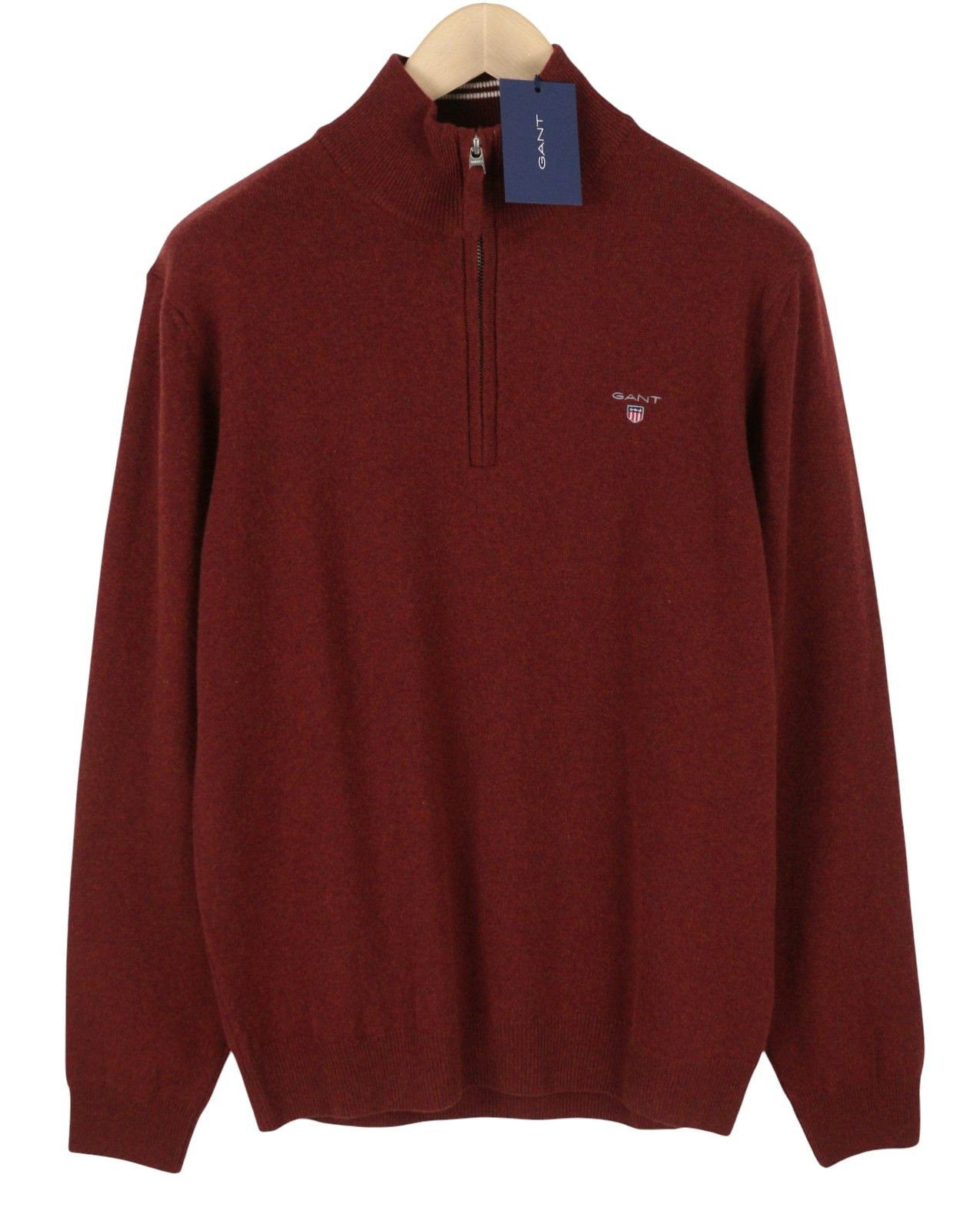 Gant SUPER FINE LAMBSWOOL HALF ZIP L Royal Port Red Jumper 87309 Size US L / EU 52-54 / 3 - 1 Thumbnail