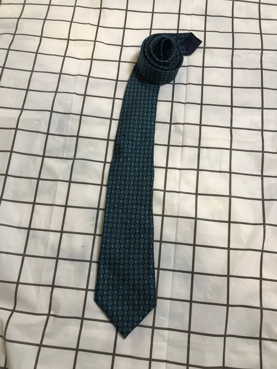 Cerruti 1881 Vintage silk tie | Cerruti 1881 | green with diamond print Size ONE SIZE - 1 Thumbnail