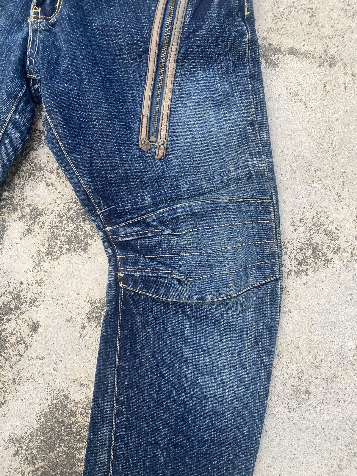 If Six Was Nine × Japanese Brand × PPFM PPFM Double Waist Distressed Zipper Denim Jeans Size US 31 - 8 Thumbnail