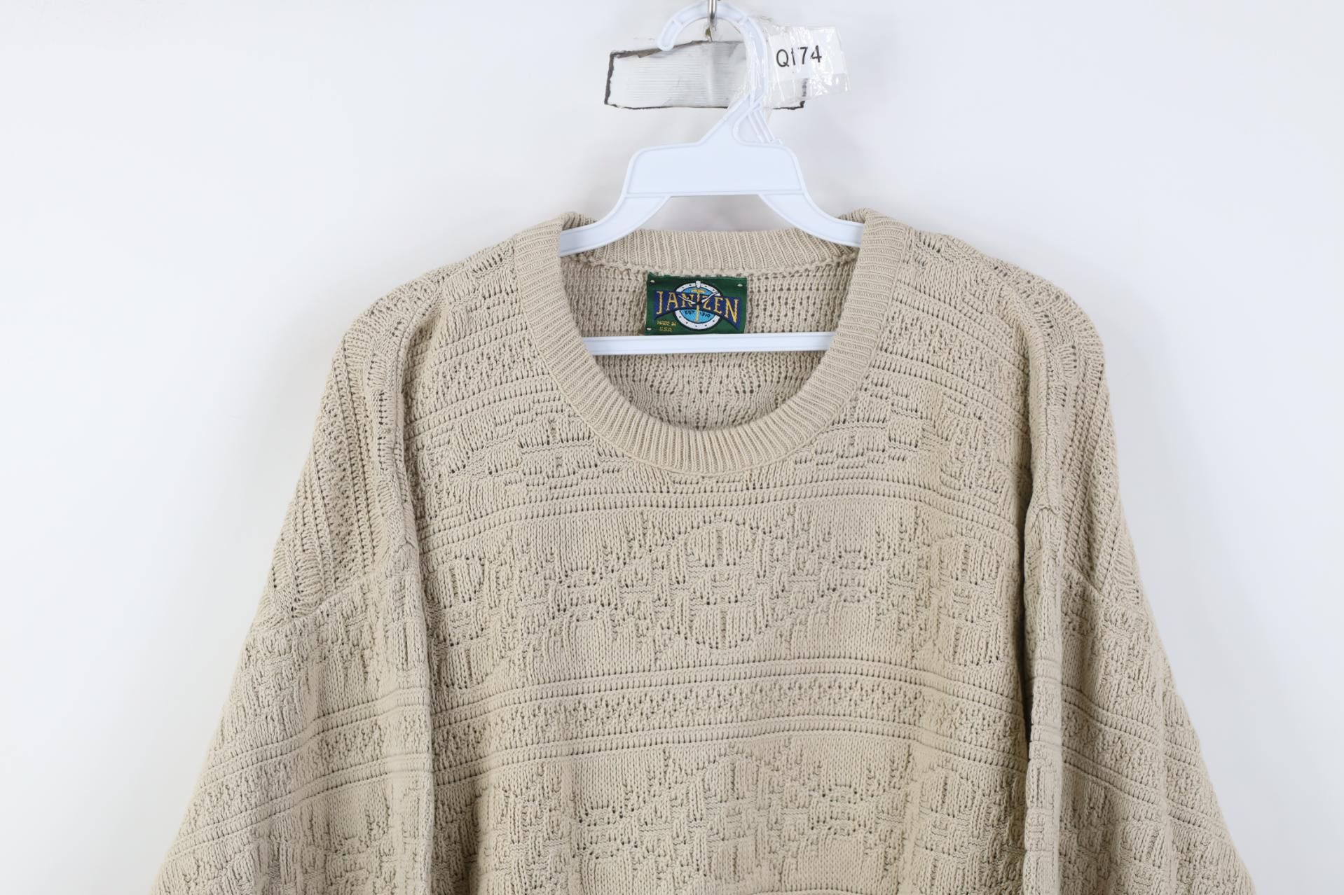 Vintage Vintage 90s Streetwear Cotton Geometric Knit Sweater USA Size US M / EU 48-50 / 2 - 2 Thumbnail