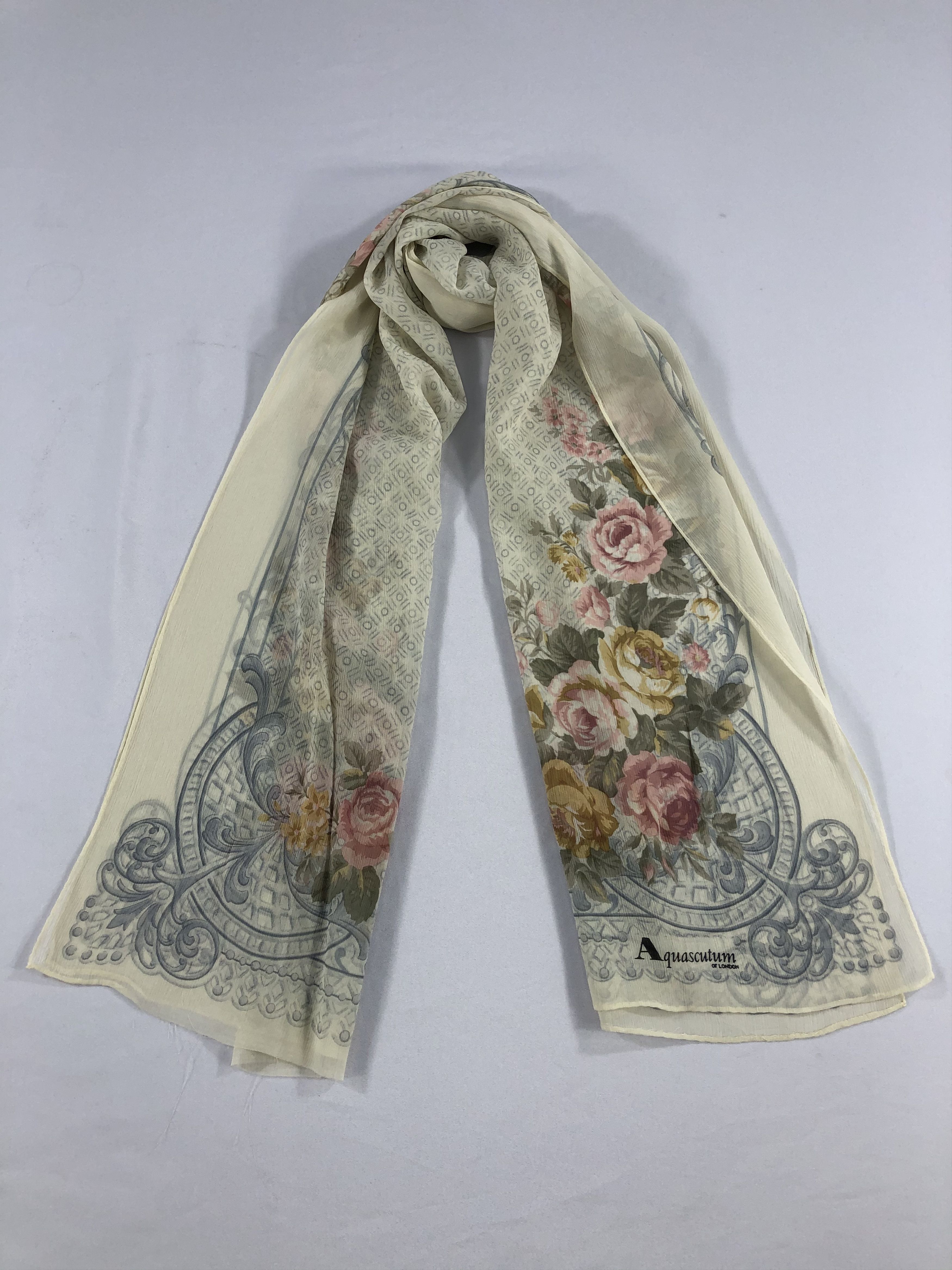 Aquascutum Vintage Aquascutum Silk Scarf Size ONE SIZE - 1 Thumbnail