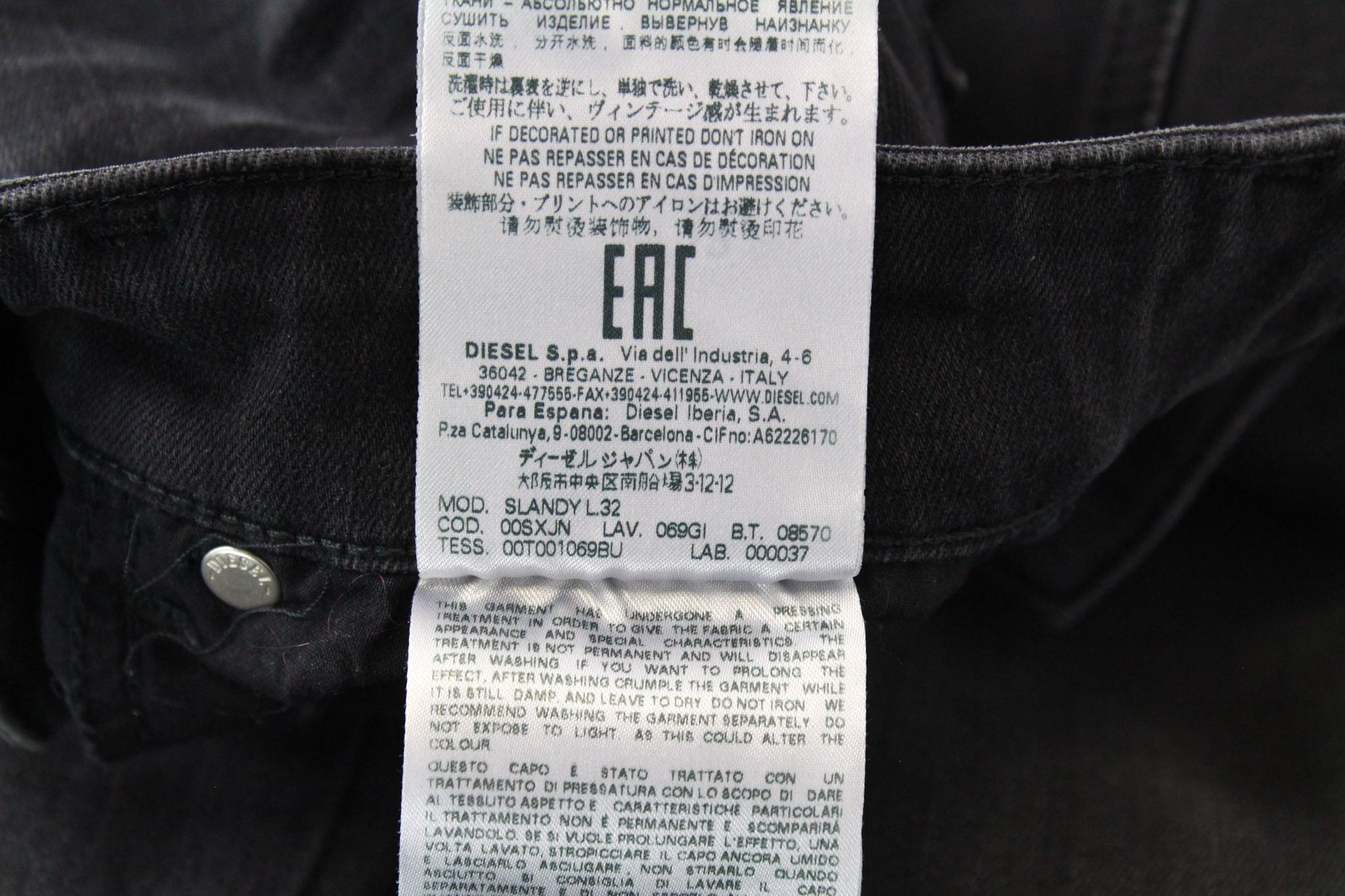 Diesel SLANDY 069GI W25/L32 Grey Distress Jeans 71334 Size 25" / US 0 / IT 36 - 8 Thumbnail