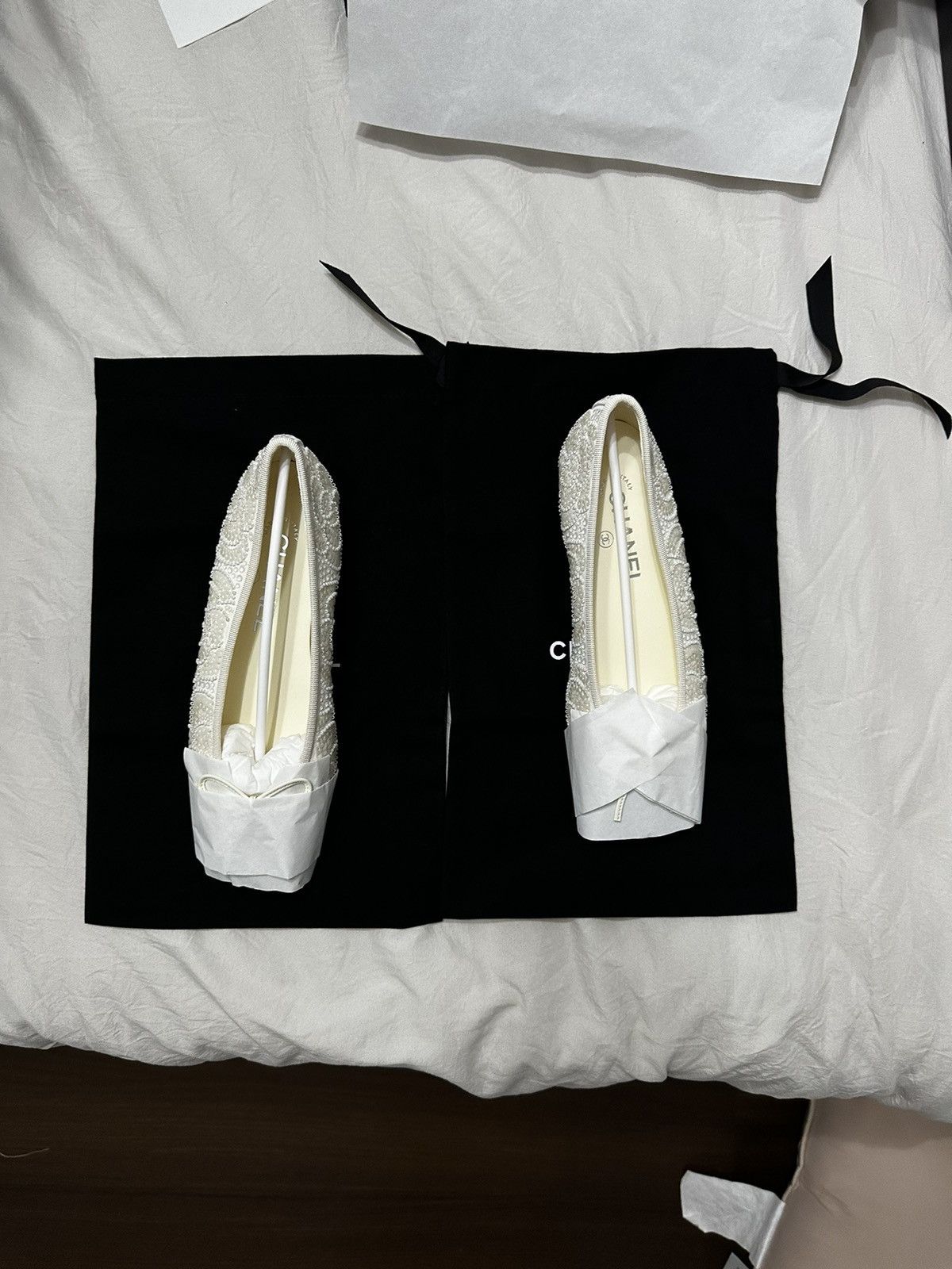 Chanel Chanel Ballet Flats Broderie White/Black Size US 6 / IT 36 - 3 Thumbnail