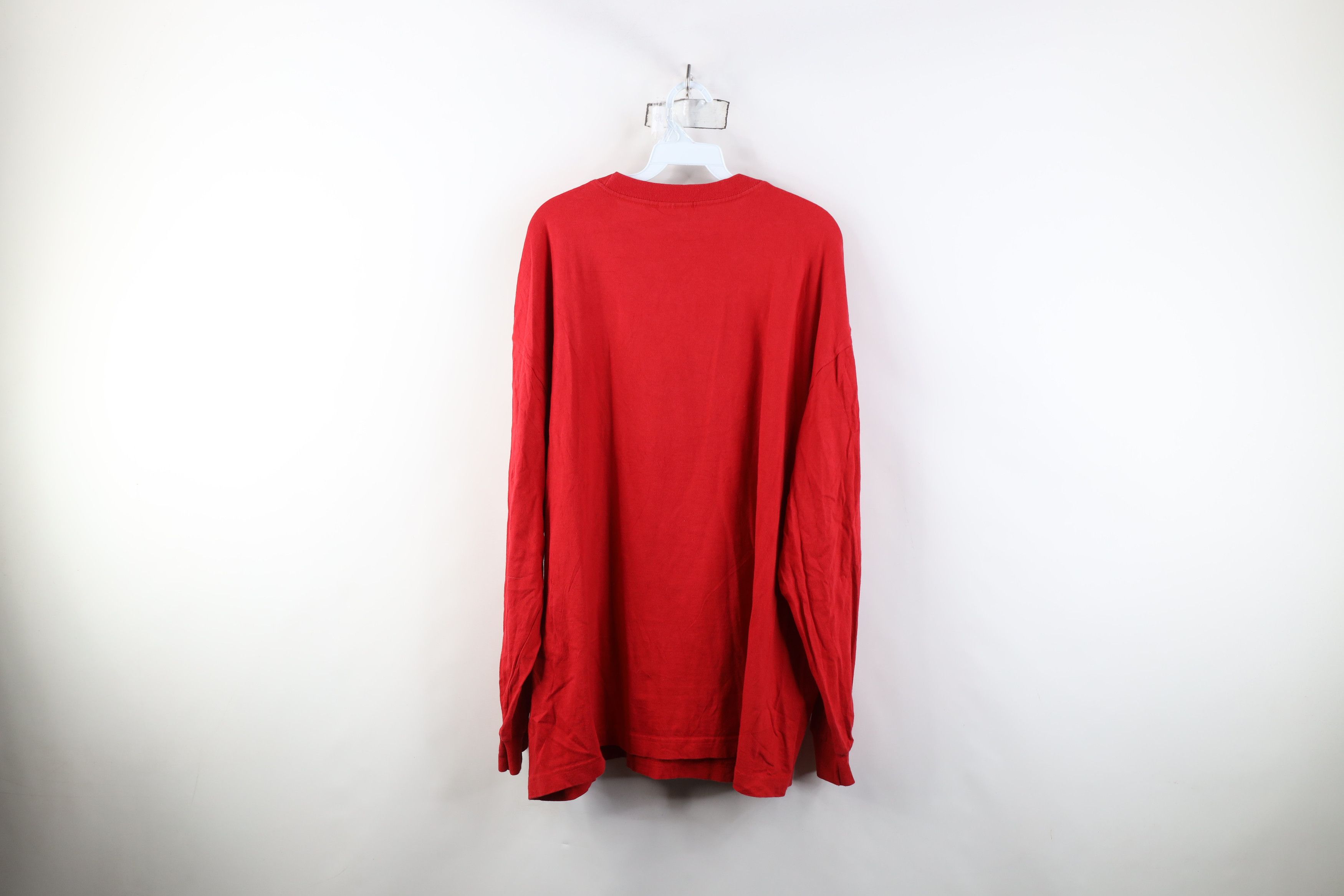 Adidas Vintage Y2K Adidas Logo Long Sleeve T-Shirt Red Cotton Size US XL / EU 56 / 4 - 11 Thumbnail
