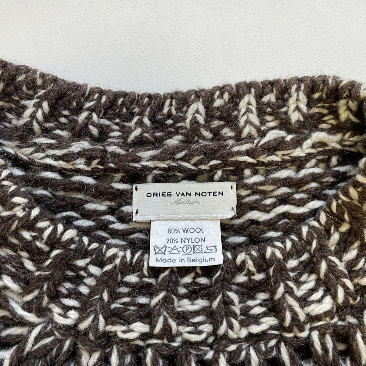Dries Van Noten Early 2000s Brown/Cream Patterned Sweater Size US M / EU 48-50 / 2 - 5 Thumbnail