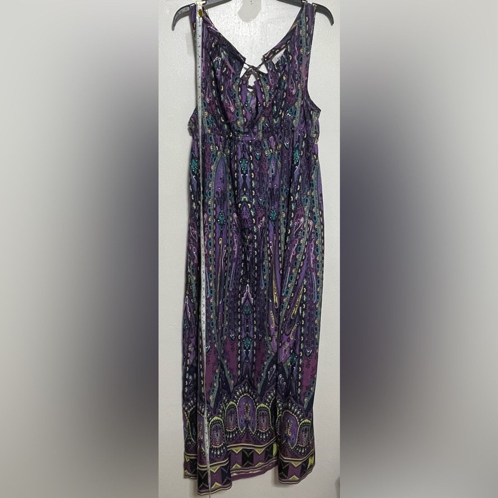 Other ECI Purple Floral and Abstract Maxi Dress Size 12 Size XL / US 12-14 / IT 48-50 - 2 Thumbnail