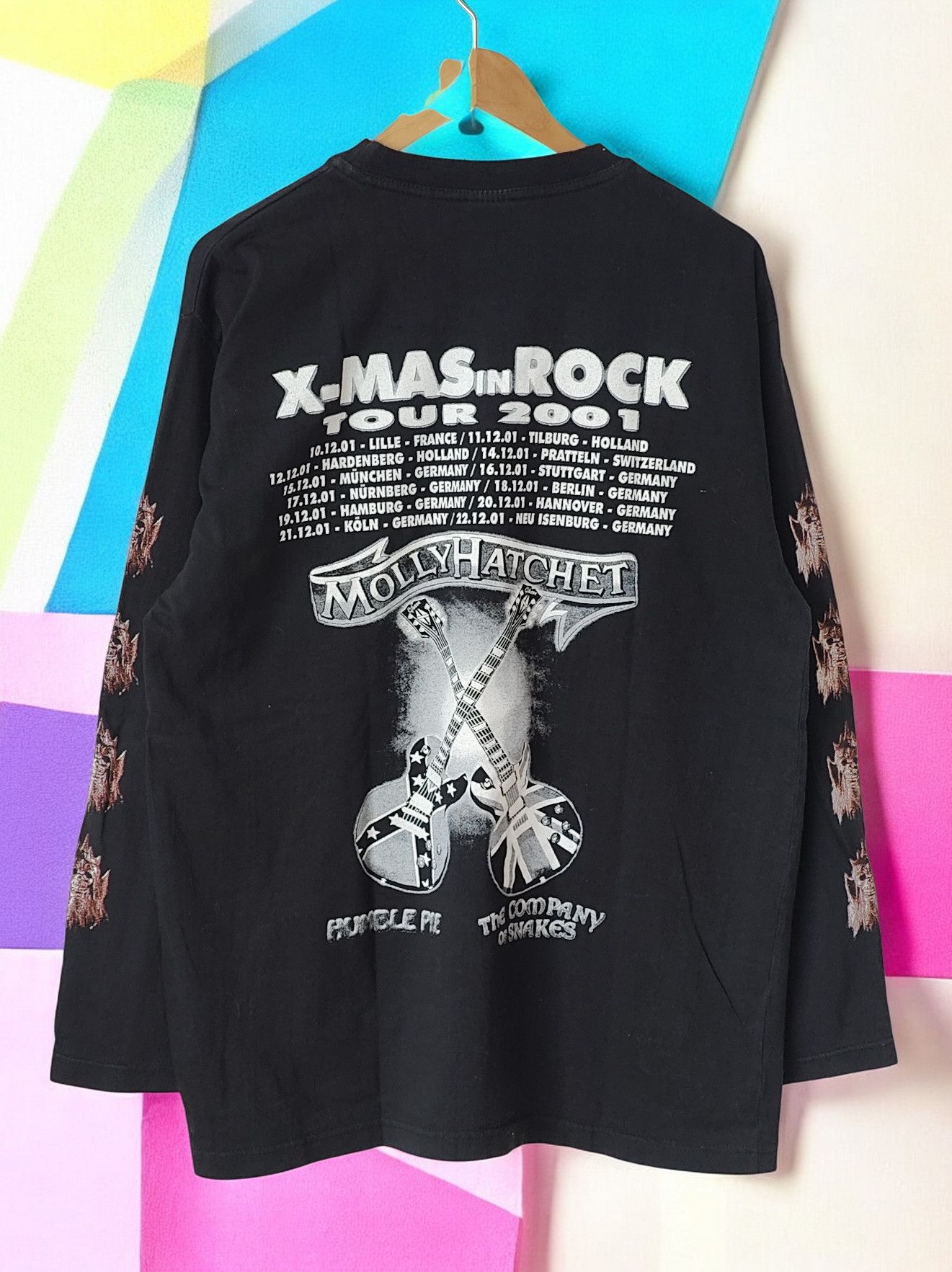 Band Tees Molly Hatchet 2001 Xmas Rock Tour Vintage VTG Longsleeve Size US XL / EU 56 / 4 - 2 Thumbnail