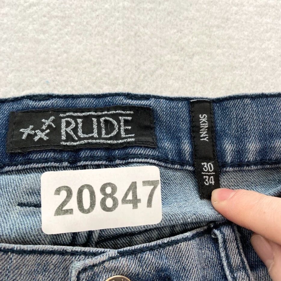 Vintage Rude Skinny Jeans Mens 30x34 Medium Wash Blue Stretch Denim Button Fly Emo Jeans Category: Jeans Size US 30 / EU 46 - 6 Thumbnail