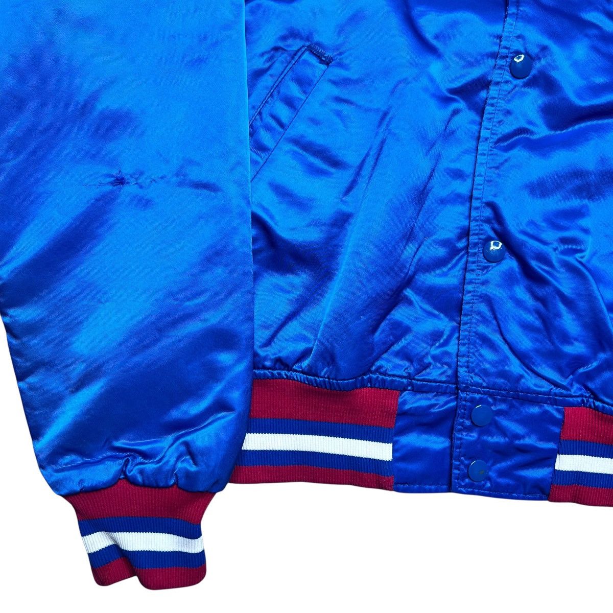 Starter 1990s NHL Winnipeg Jets Starter Spell Out Blue Satin Jacket Size US L / EU 52-54 / 3 - 21 Thumbnail