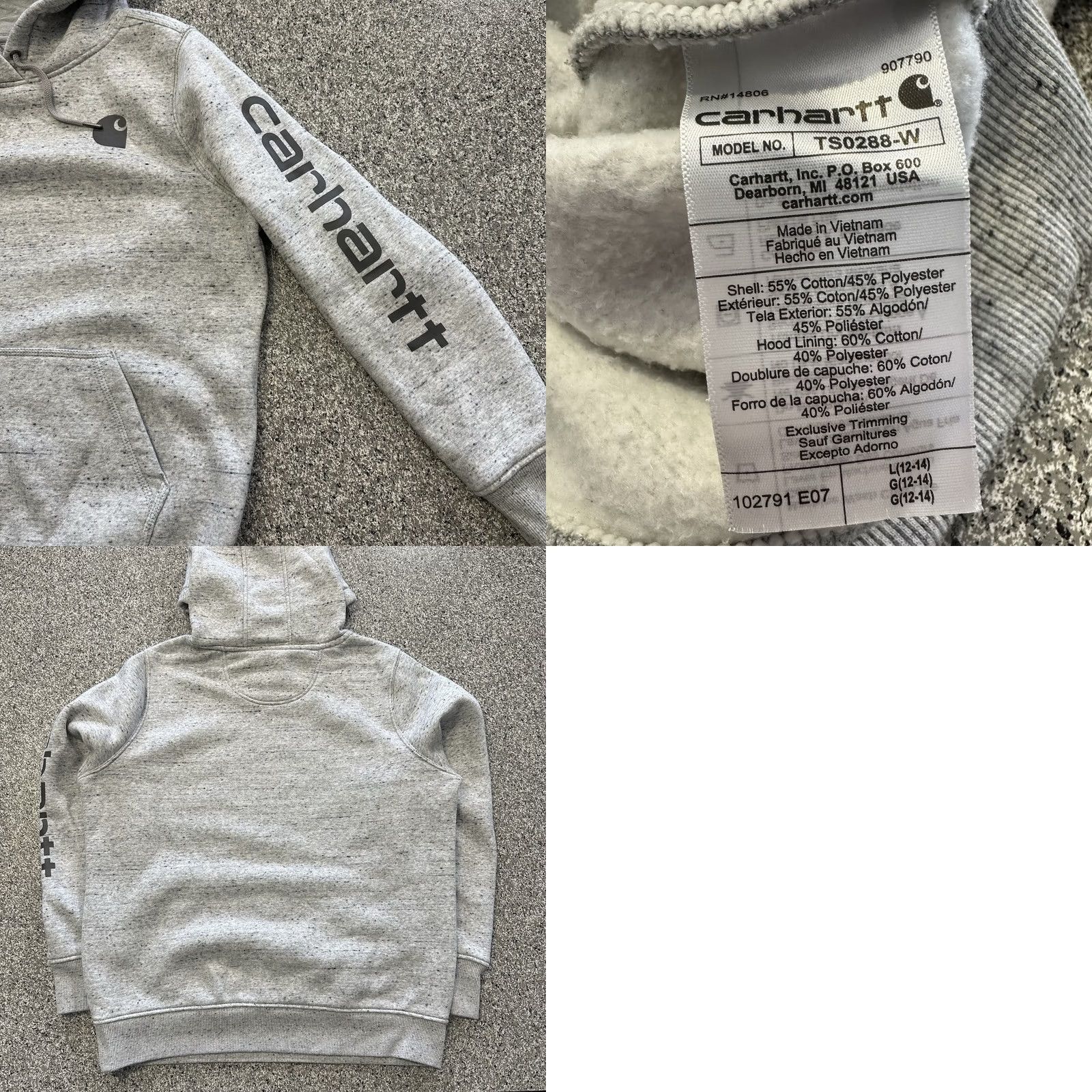 Carhartt Carhartt Hoodie Womens L Relaxed Fit Clarksburg Hooded Sweatshirt Heather Grey Hoodie Women L Gray Size L / US 10 / IT 46 - 8 Thumbnail