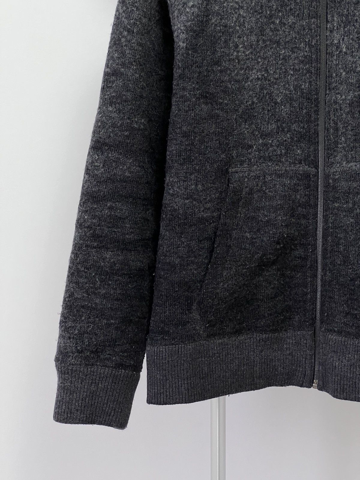 Nike × Vintage Vintage 90s Nike Zip Up Hoodie Sweatshirt Black grey Size US M / EU 48-50 / 2 - 2 Thumbnail