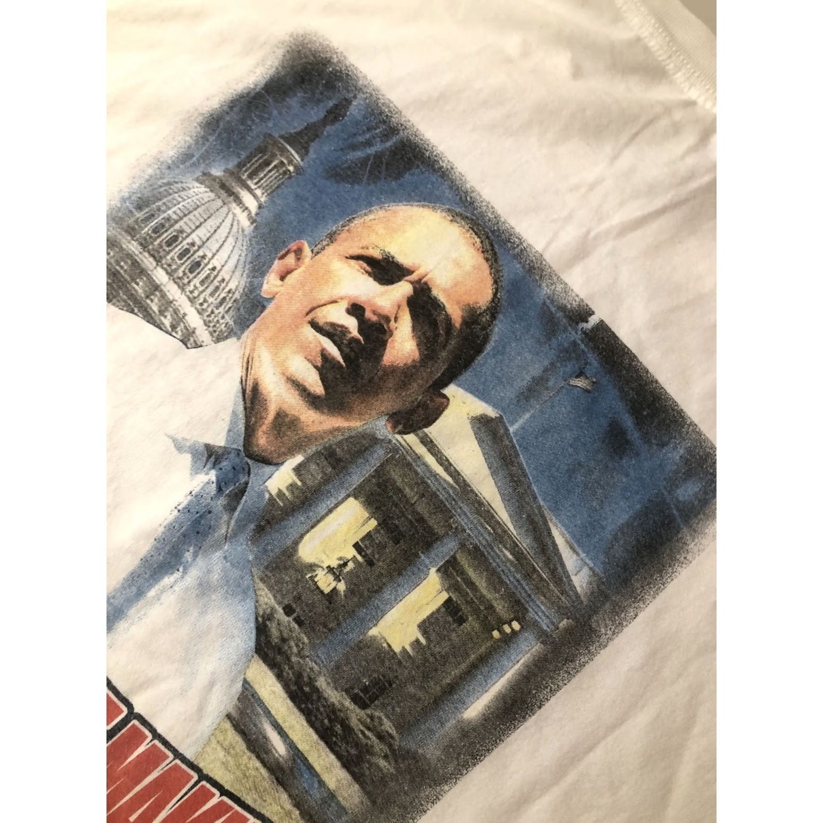 Doublet Barack Obama History In The Making DNC Election T Shirt Double Sided XL White Cotton Graphic Print Mens T-Shirt Size US XL / EU 56 / 4 - 5 Thumbnail