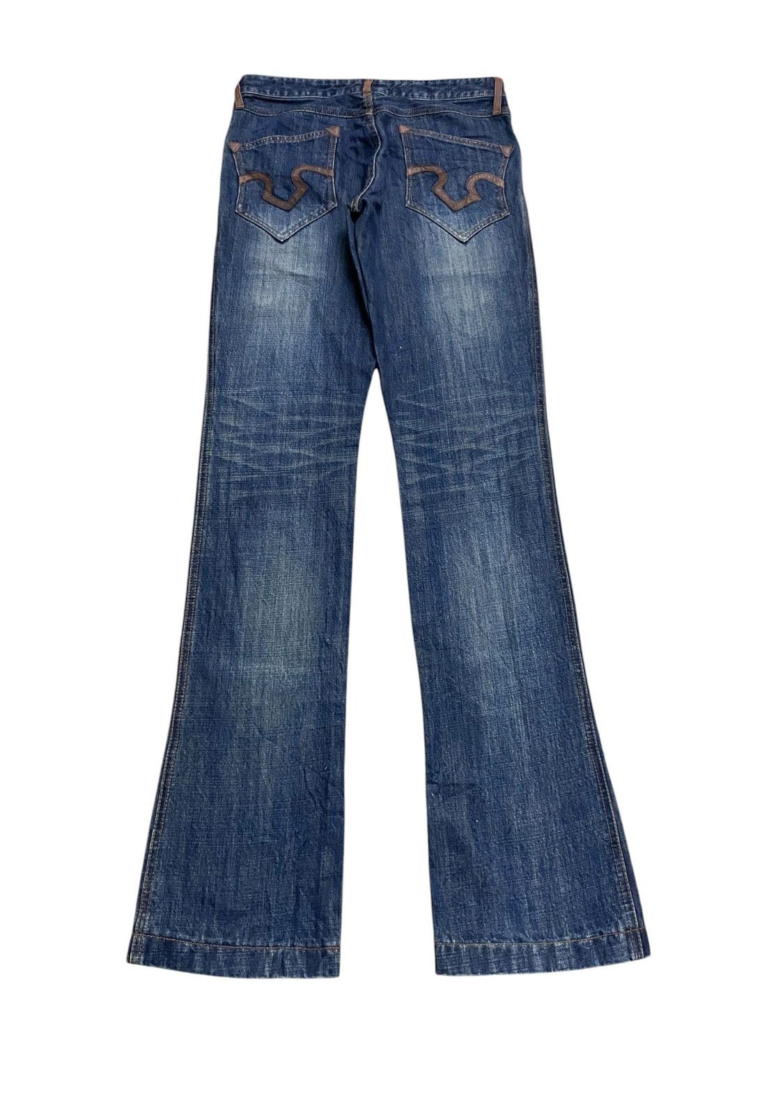 Obelisk Very Rare Vintage Brand Obelisk Flared Ripped Jeans 1990s Size US 30 / EU 46 - 2 Thumbnail