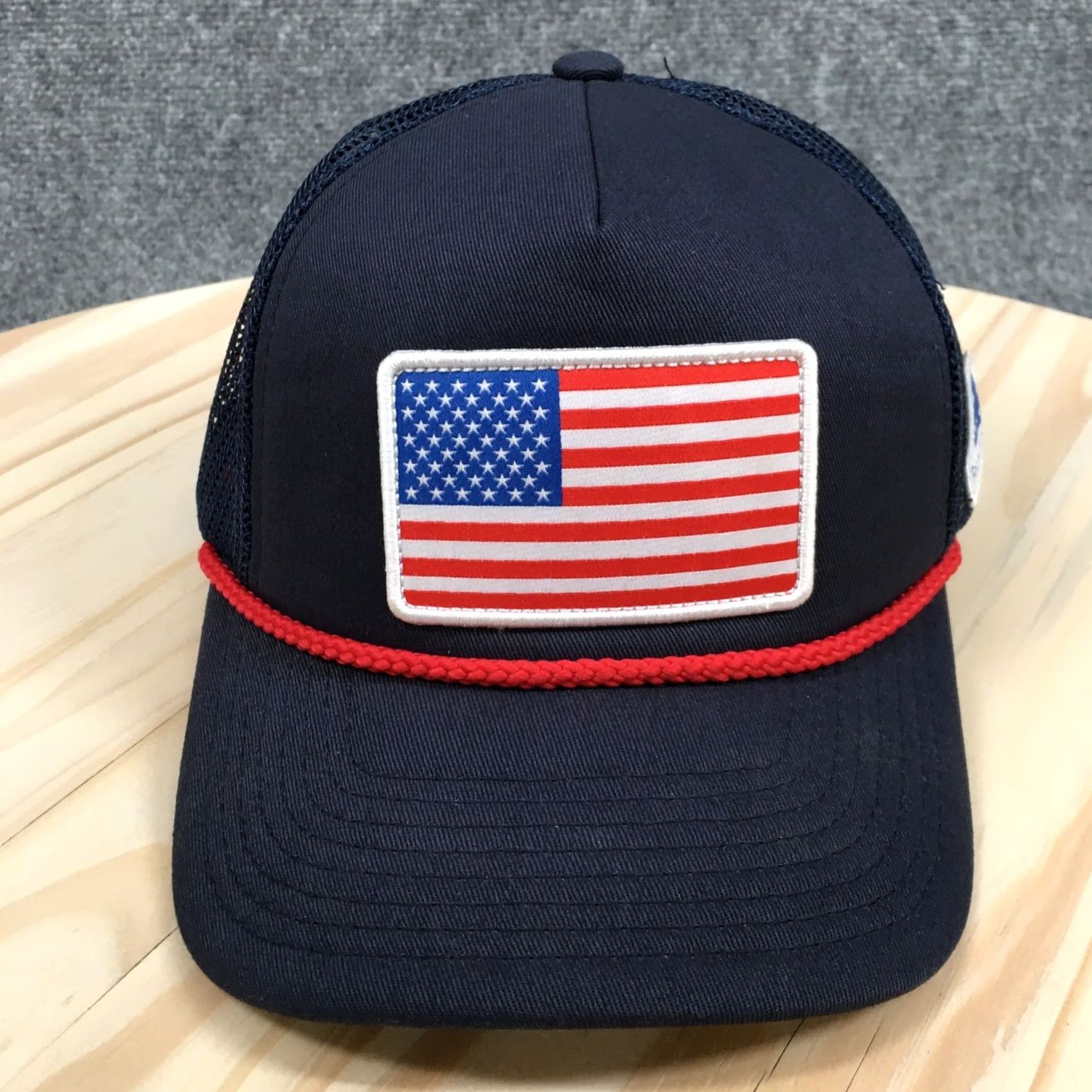 Logo 7 Fourteen Foods USA Flag Rope Hat Unisex Blue OS Curved Brim Embroidered Logo Size ONE SIZE - 2 Thumbnail