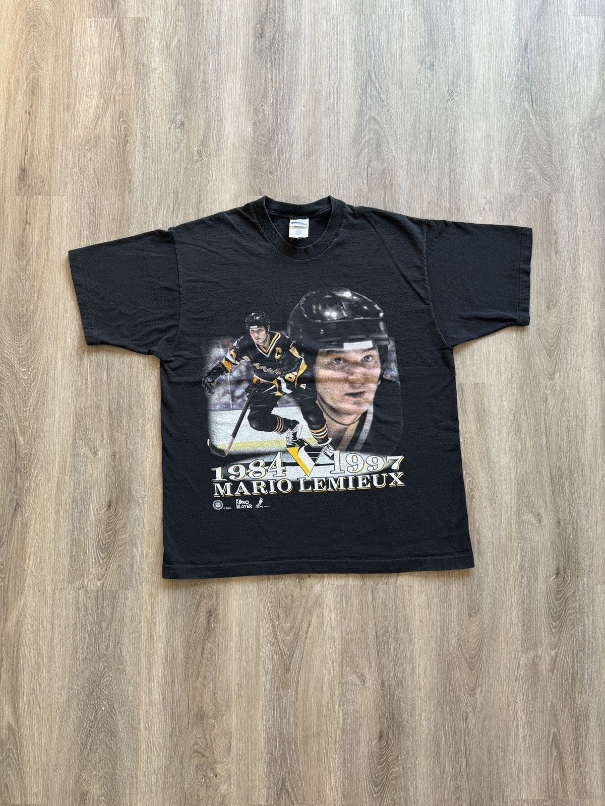 image of 90's Mario Lemieux Pittsburgh Penguins Nhl Hockey Art in Black, Men's (Size XL)