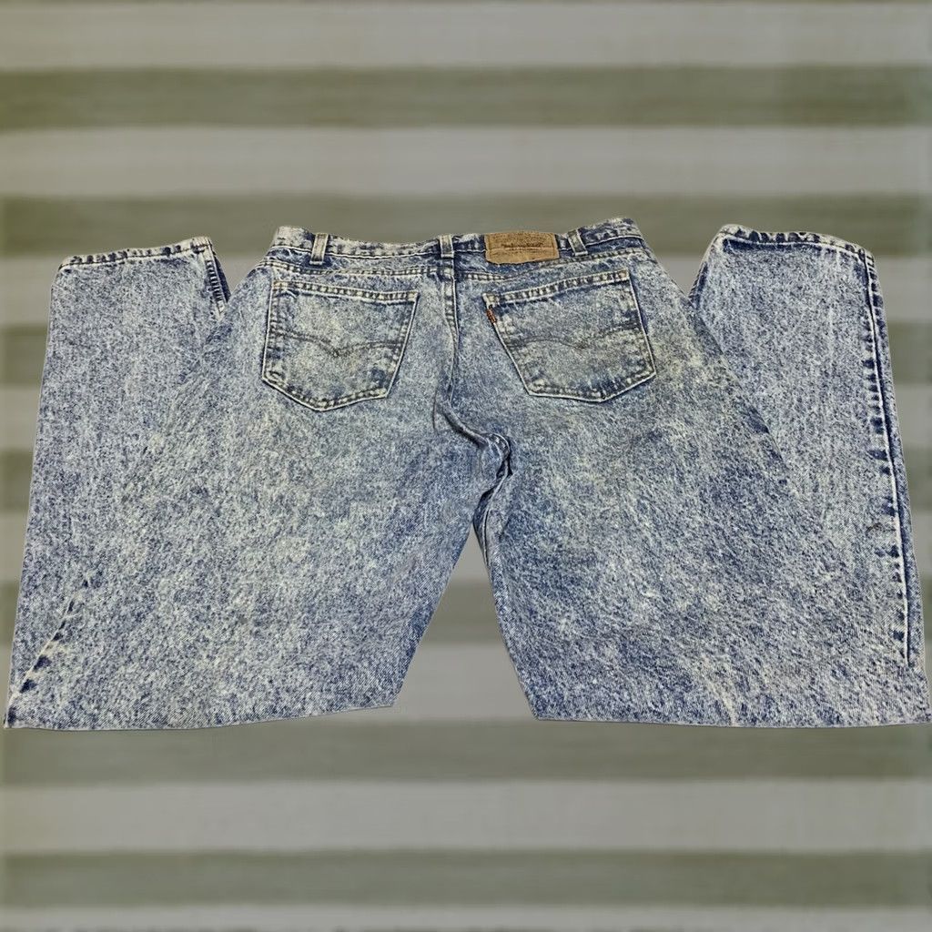 Levi's VINTAGE Levi's 550 Orange Tab Acid Wash Jeans 33x33 USA Made 1980s Denim Punk Mens Size US 33 - 1 Thumbnail