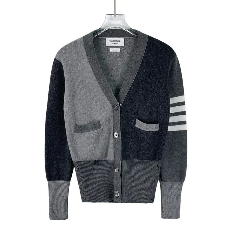 Thom Browne Thom Browne Colorblocked Cotton Cardigan for Women 0089 Size XS / US 0-2 / IT 36-38 - 1 Thumbnail