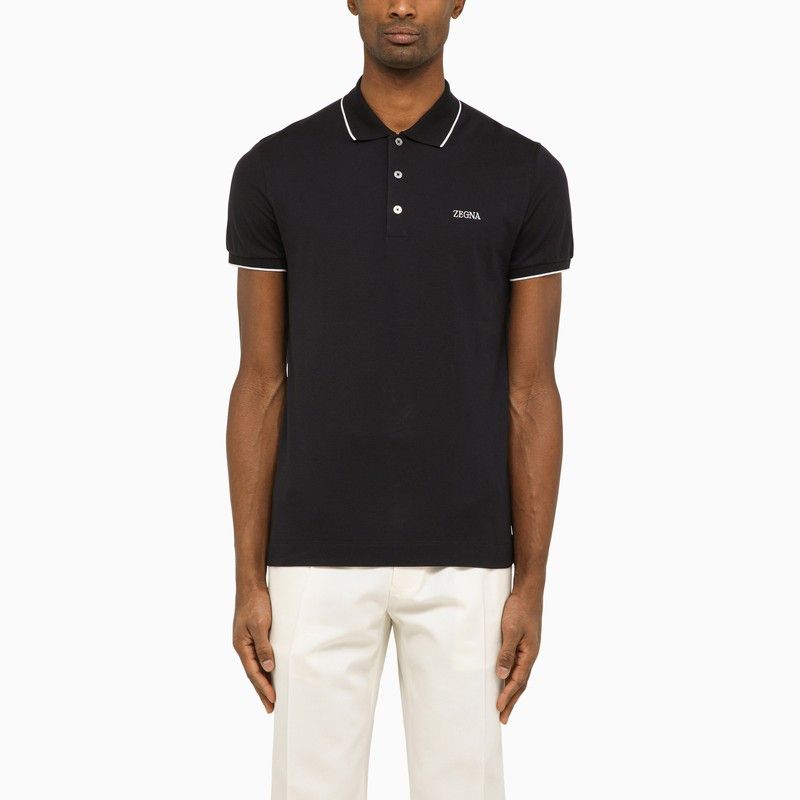 image of Ermenegildo Zegna Zegna Classic Blue Navy Polo Shirt, Men's (Size XL)