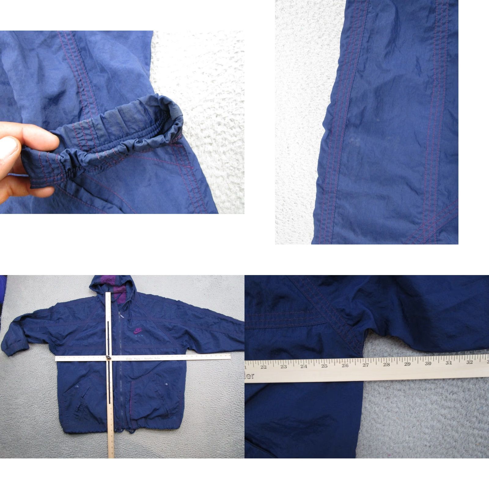 Nike VINTAGE Nike Air Purple Windbreaker Jacket Hooded Men’s M Purple 90s Windbreaker Nike Air Mens Size US M / EU 48-50 / 2 - 8 Thumbnail
