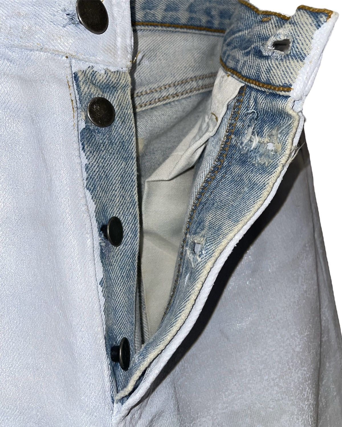 Maison Margiela × Vintage Artisanal Painted White Jeans (SS99) Size 27" / US 4 / IT 40 - 6 Thumbnail