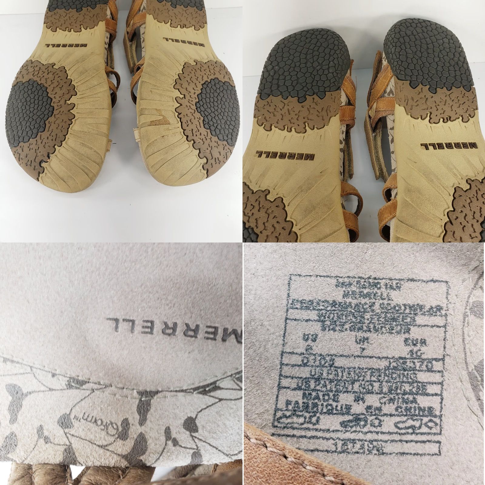 Merrell Merrell Sandal Women Brown Leather Open Toe Strappy San Remo Flat Buckle Shoe 9 USA Size US 9 / IT 39 - 9 Thumbnail