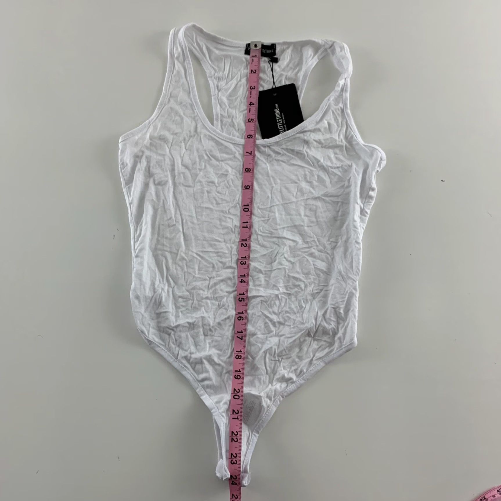 PrettyLittleThing PRETTYLITTLETHING Solid White Tank Bodysuit Women's 8 Shirt Bodysuit White 8 Womens Size M / US 6-8 / IT 42-44 - 3 Thumbnail