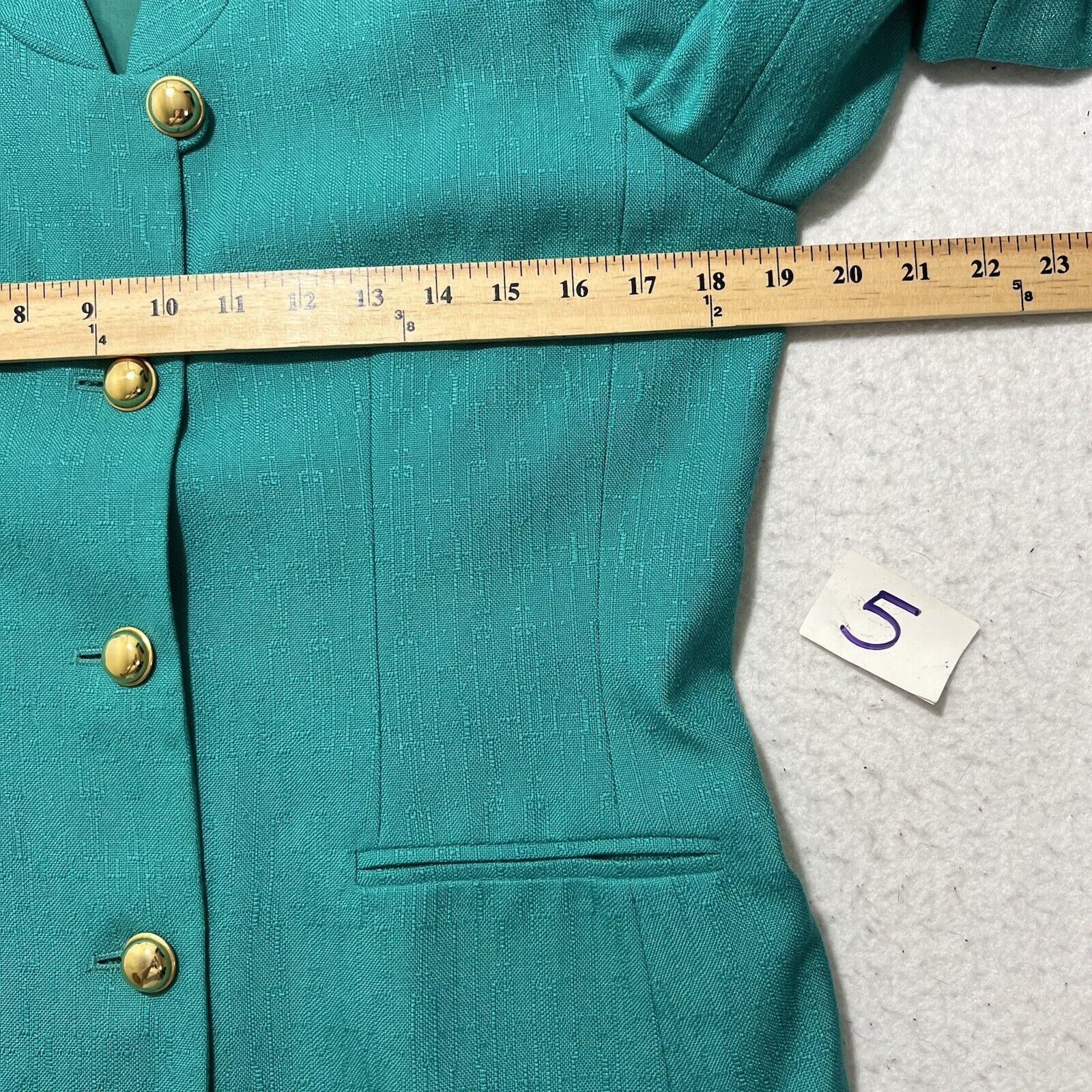 Other Kasper For A.S.L. 8 Teal Green Blue Blazer Jacket Career Size M / US 6-8 / IT 42-44 - 9 Thumbnail
