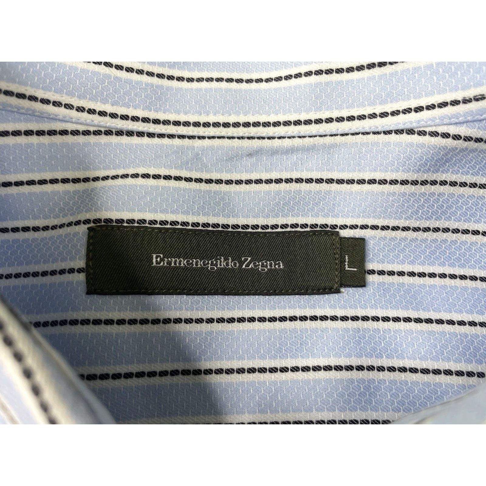 Ermenegildo Zegna Ermenegildo Zegna Dress Shirt Blue Striped Long Sleeve Mens Large Regular Fit Button Up Shirt Size 42R - 3 Thumbnail