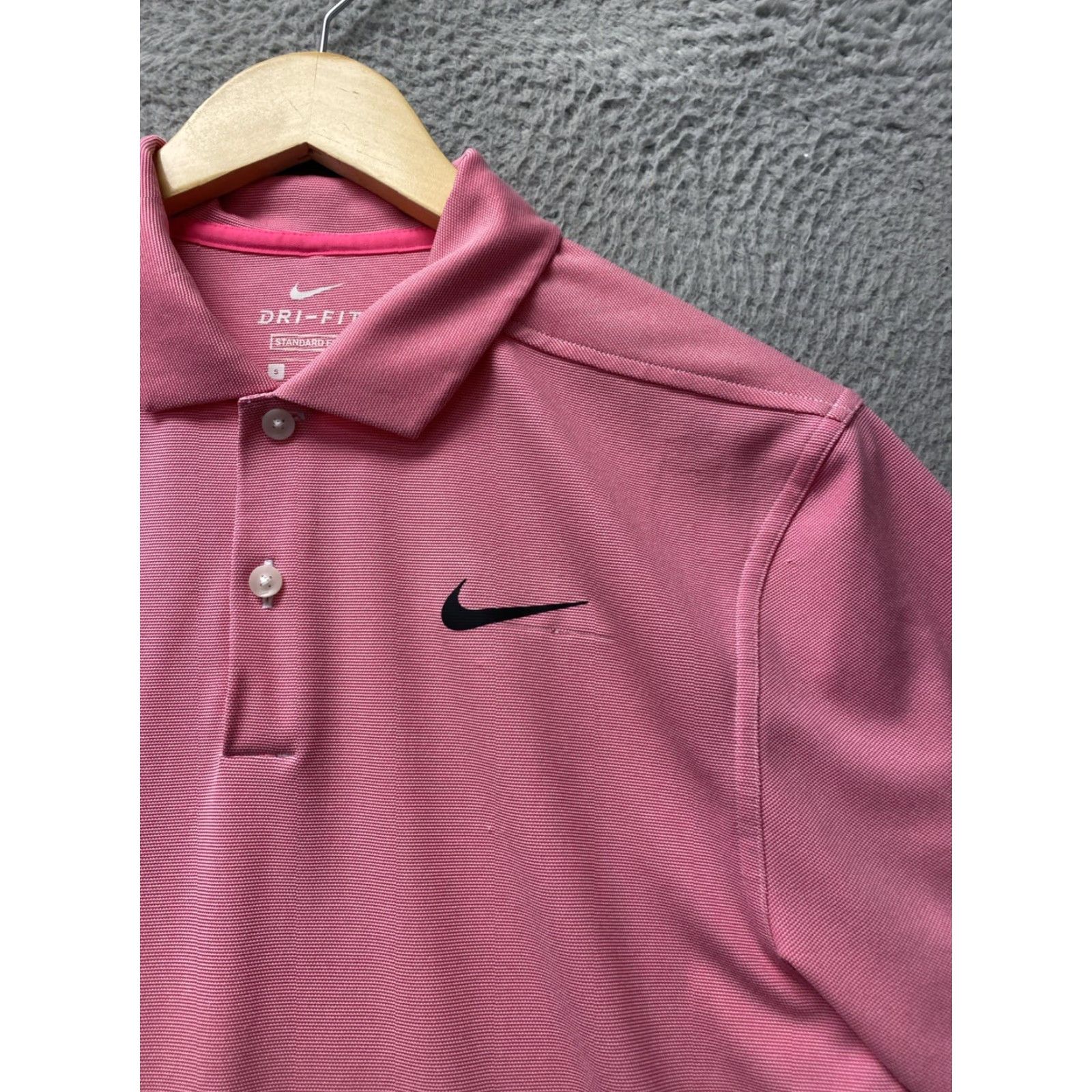 Nike Nike Polo Shirt Men Dri-Fit Solid Pink Short Sleeve S Golf Rugby Size US S / EU 44-46 / 1 - 2 Thumbnail