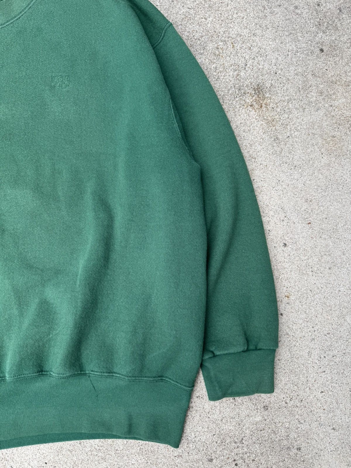 USA Olympics × Vintage Vintage 90s USA Olympics Faded Green Sweatshirt Men’s XL Size US XL / EU 56 / 4 - 3 Thumbnail