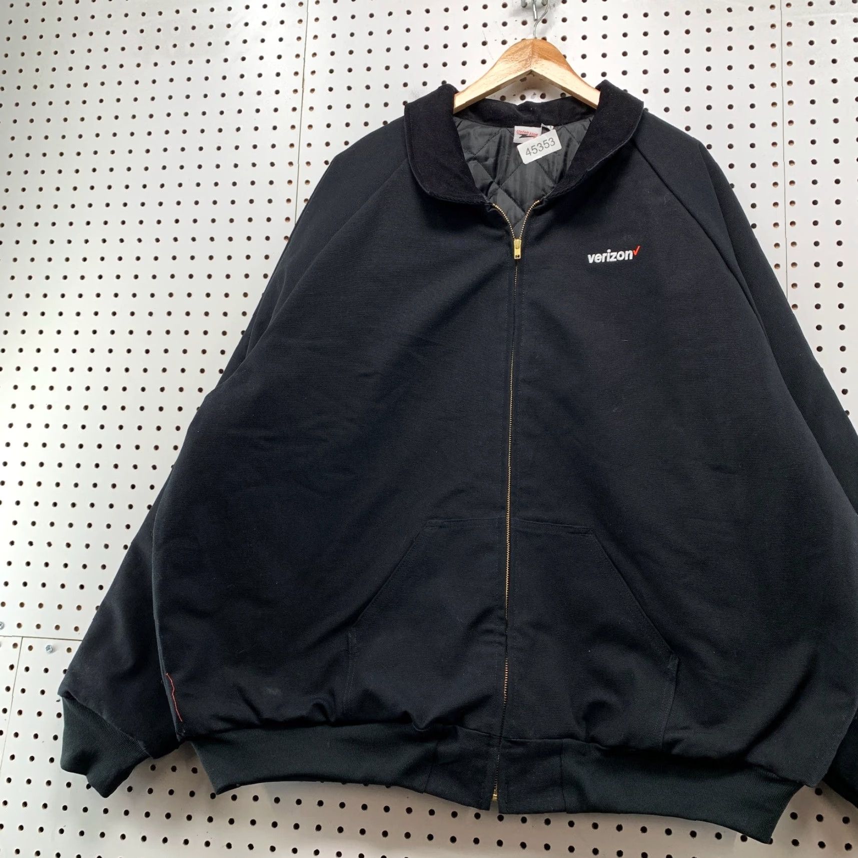 Vintage VINTAGE Union Line Canvas Jacket 3XL Tall Black Verizon Bomber Detroit Workwear Made USA Jacket Mens Size US XXL / EU 58 / 5 - 2 Thumbnail