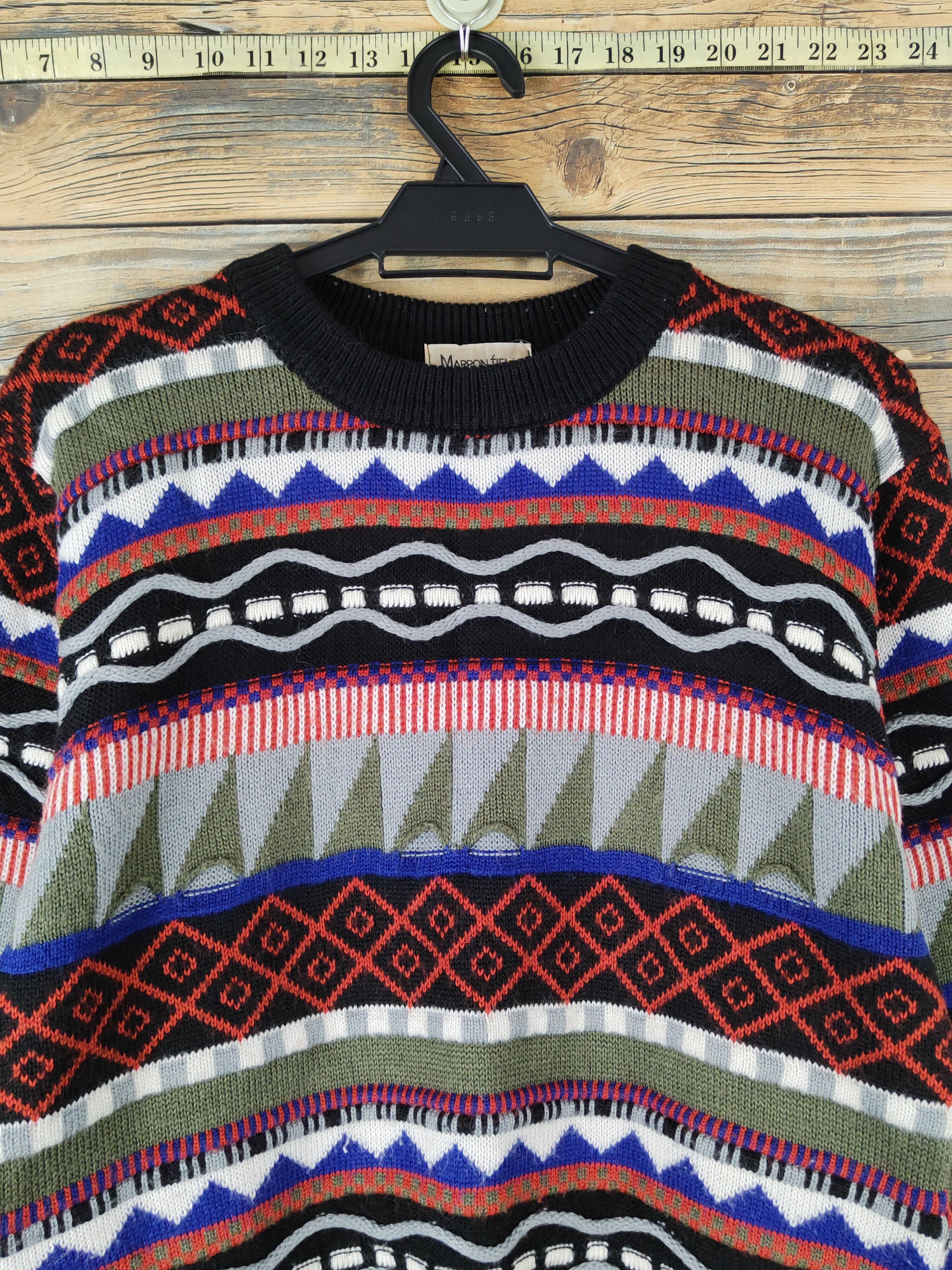 Homespun Knitwear Marron Field Black Red Knitwear Sweatshirts#W1541 Size US S / EU 44-46 / 1 - 2 Thumbnail