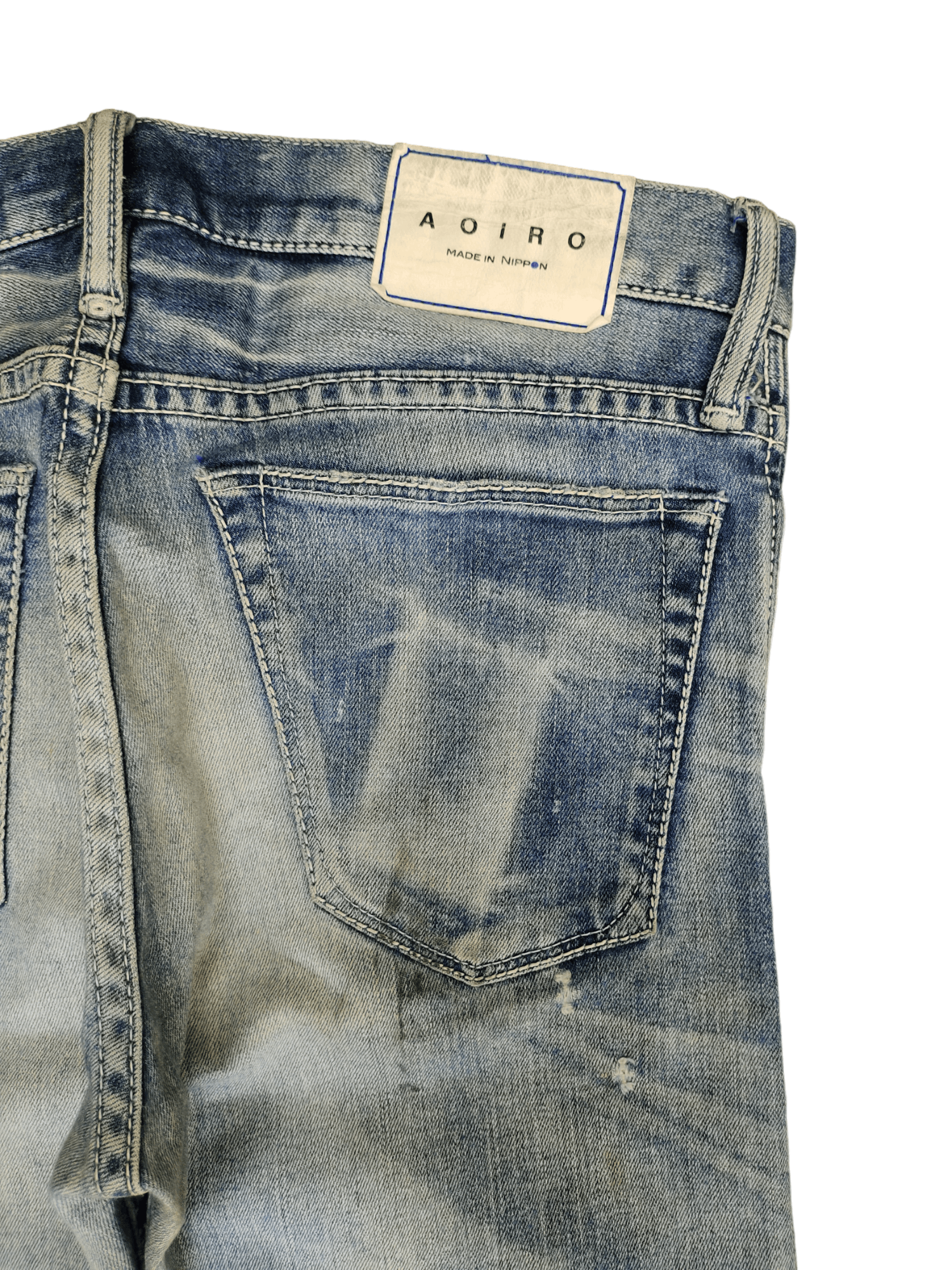 semanticdesign Vintage Y2k Aoiro Japan Distress Faded Skinny Denim Pants Size US 32 / EU 48 - 14 Thumbnail