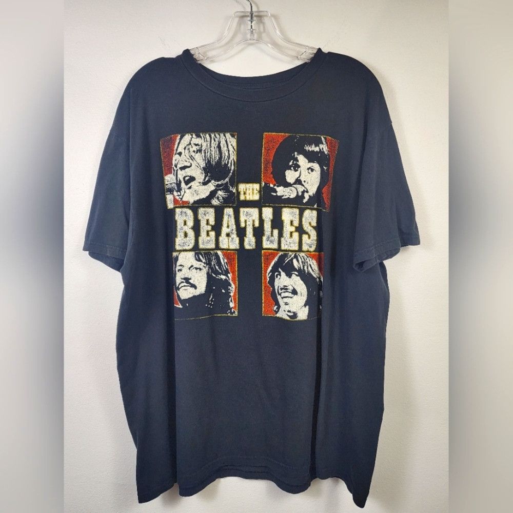 Vintage The Beatles Black Band Graphic Tee Shirt Regular Fit Size US XL / EU 56 / 4 - 1 Thumbnail