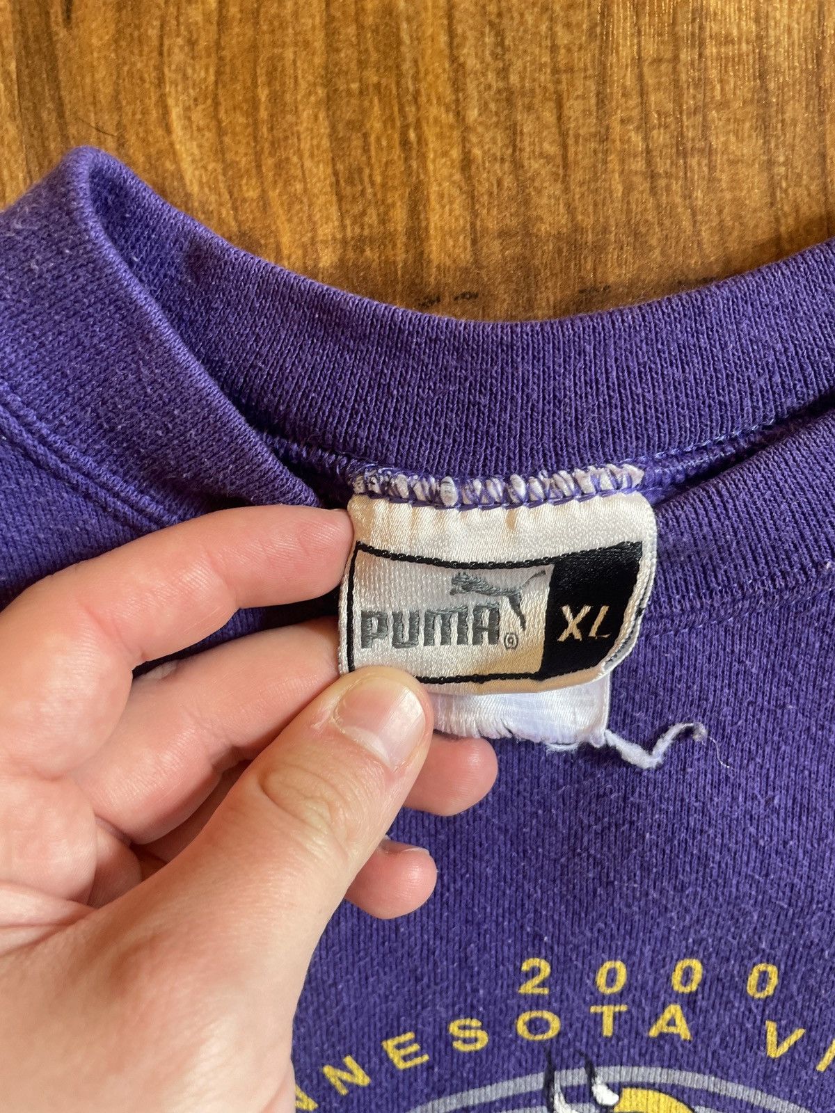 NFL × Puma × Vintage Vintage 2000 Minnesota Vikings Sweatshirt Size US XL / EU 56 / 4 - 4 Thumbnail