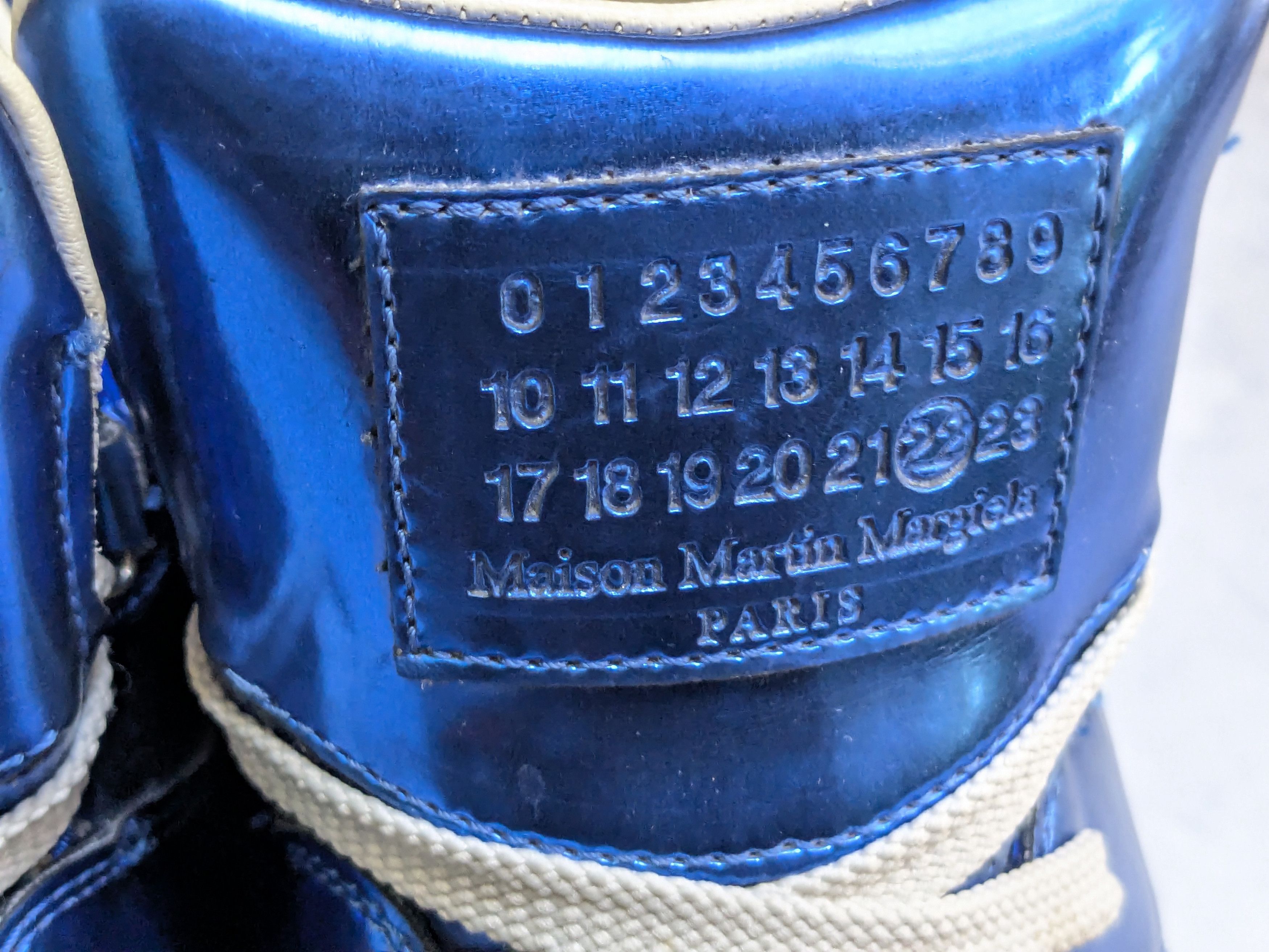 Maison Margiela Maison Margiela High Top Sneakers Blue 12 45 Leather Size US 12 / EU 45 - 7 Thumbnail
