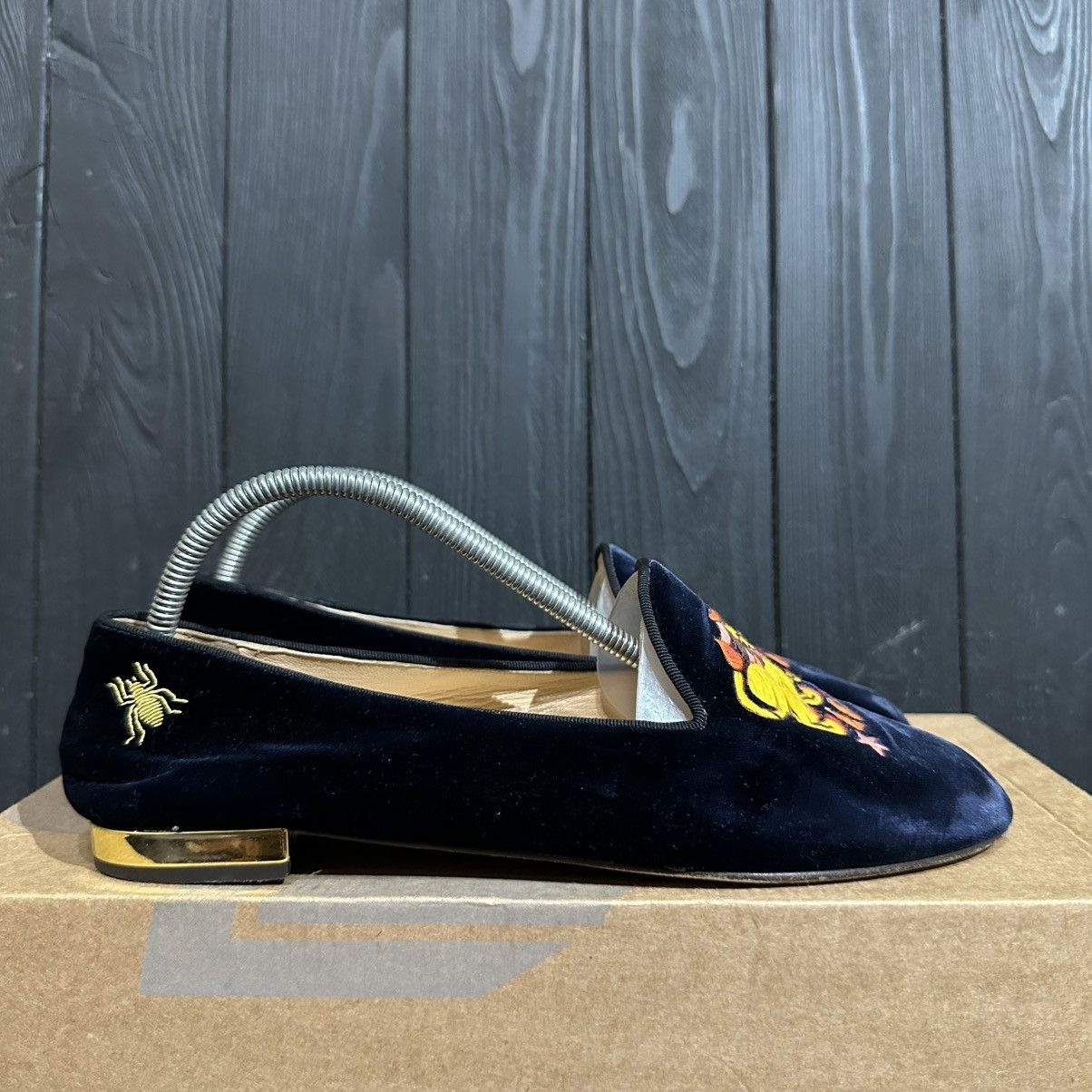 Charlotte Olympia CHARLOTTE OLYMPIA Leo Nocturnal Velvet Flat Loafers 38 eu Size US 8 / IT 38 - 1 Thumbnail