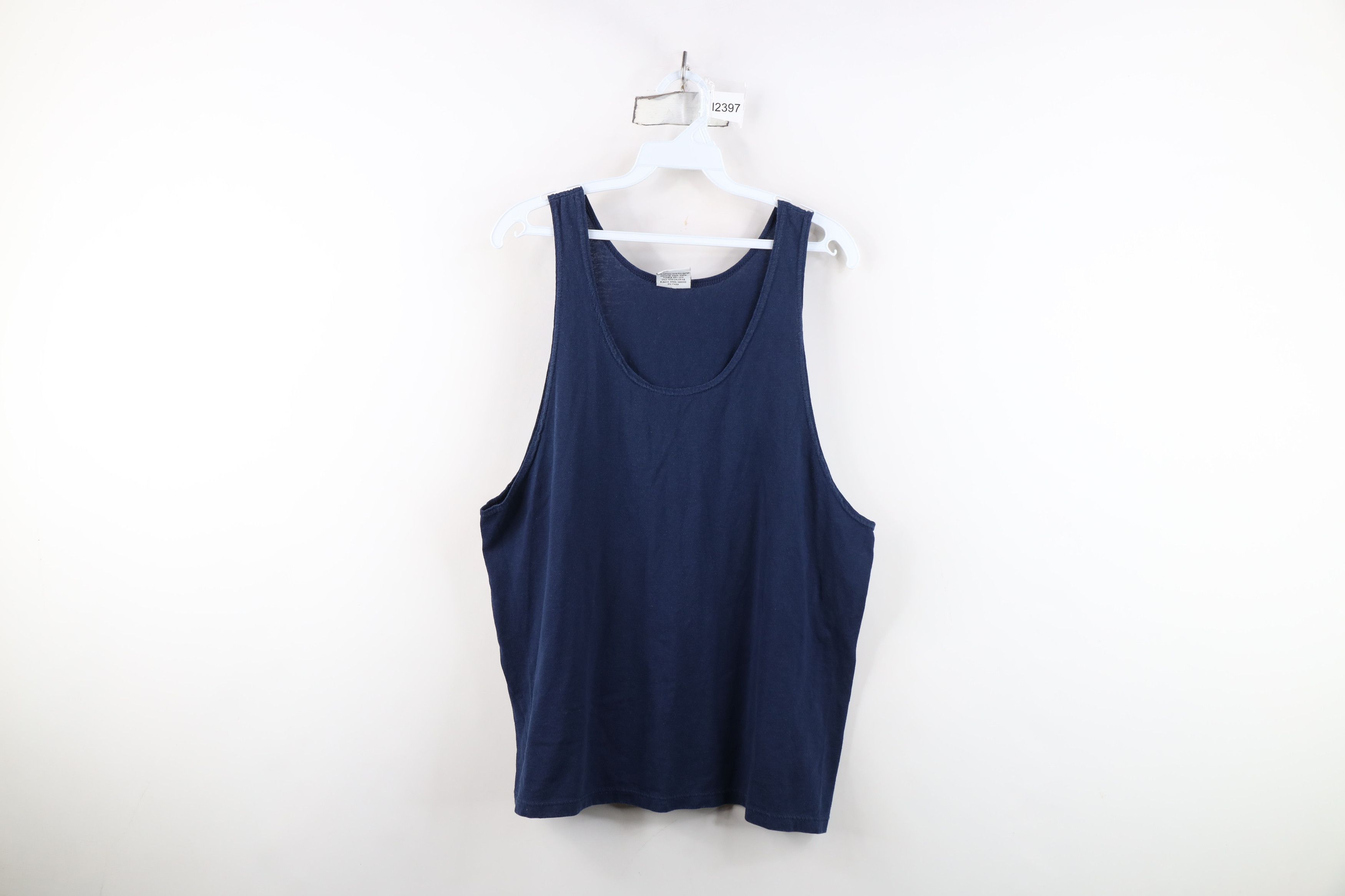 Vintage Vintage 90s Streetwear Tank Top T-Shirt Navy Blue Cotton USA Size US L / EU 52-54 / 3 - 1 Thumbnail