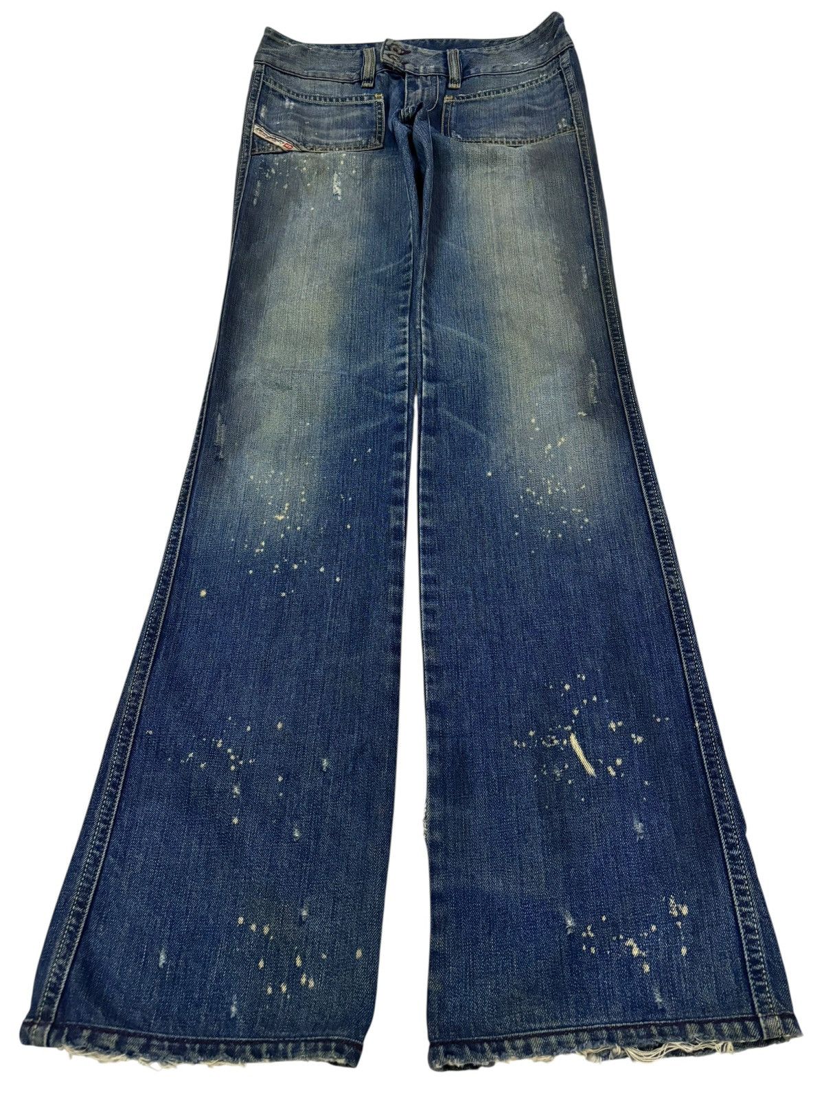 Diesel Vtg Diesel Italy Flared Distressed Jeans Size US 29 - 1 Thumbnail