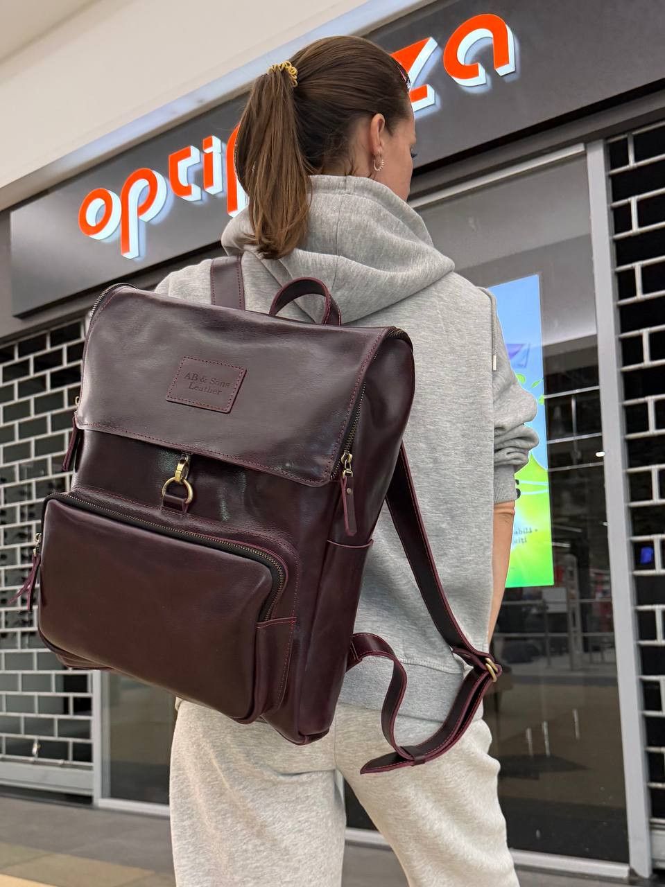 Handmade Leather backpack. Laptop backpack. Genuine Shiny leather Size ONE SIZE - 2 Thumbnail