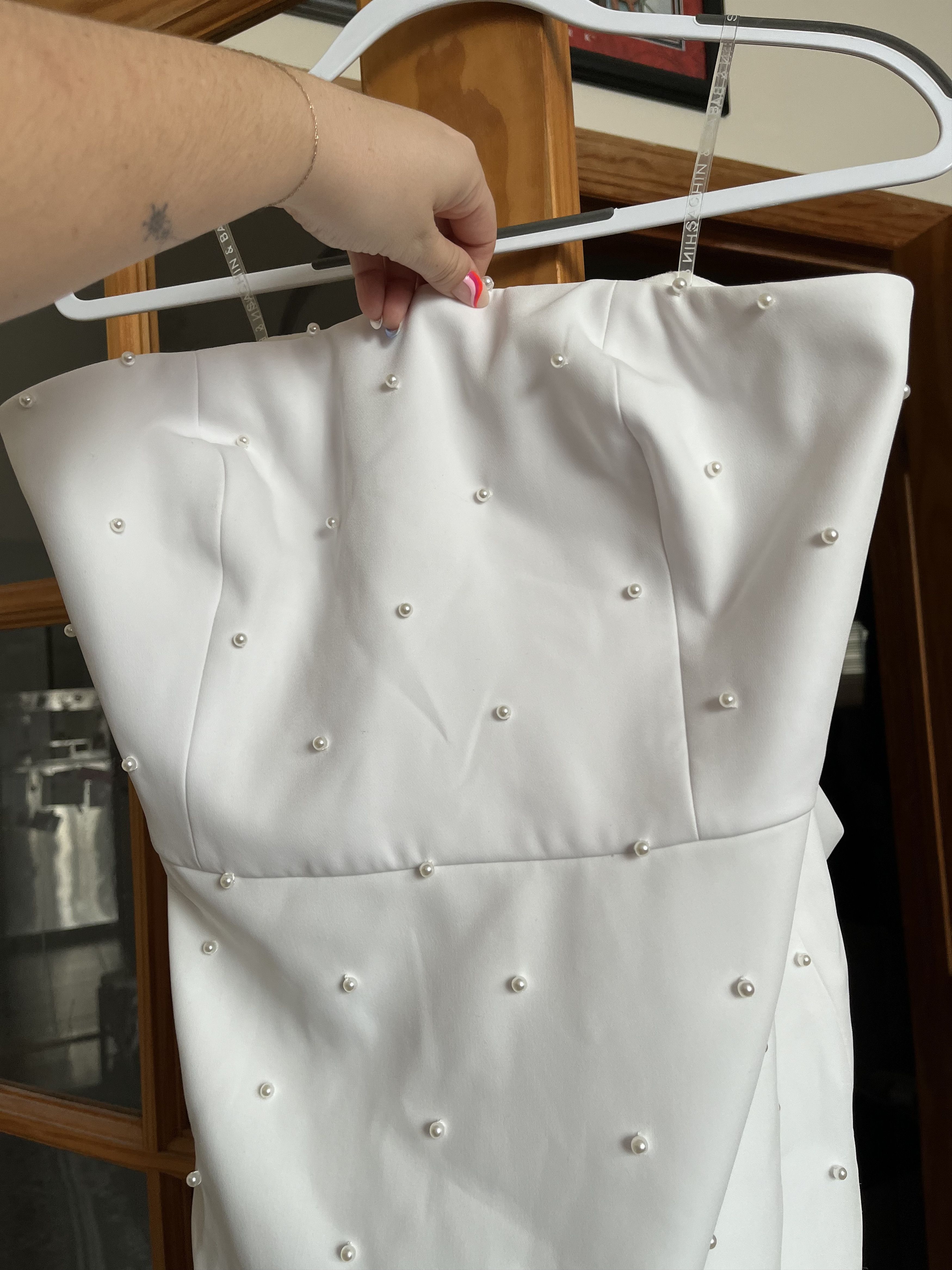 Sachin & Babi Sachin + Babi Gemma Strapless Bow Back Pearl Midi Dress US12  | Grailed