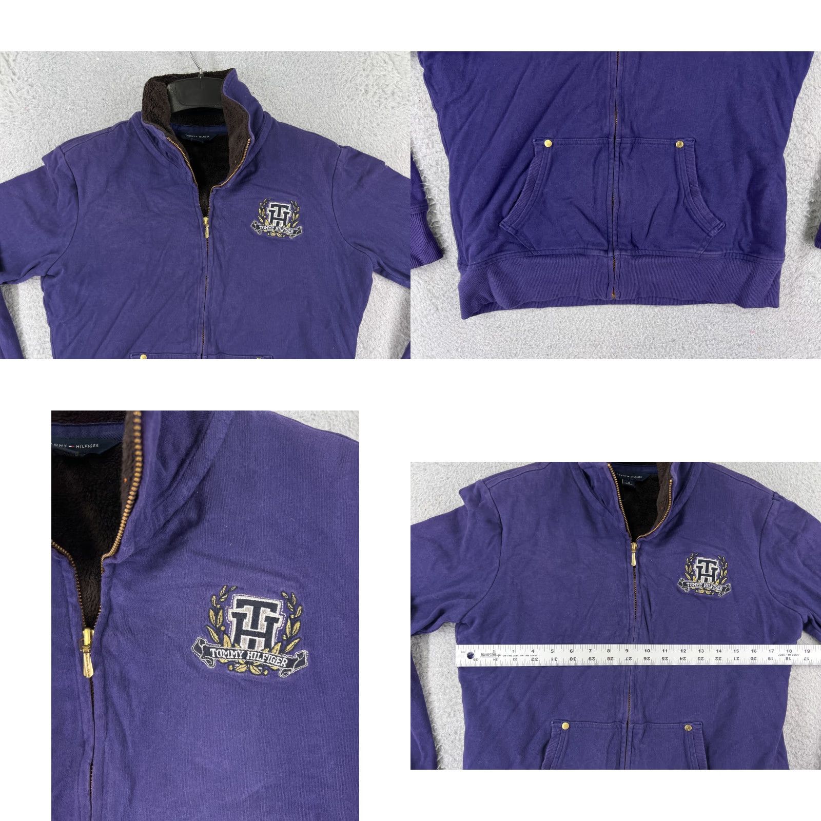 Tommy Hilfiger Tommy Hilfiger Jacket Women Medium Purple Zip Fleece Mock Neck Cozy Casual Size M / US 6-8 / IT 42-44 - 8 Thumbnail