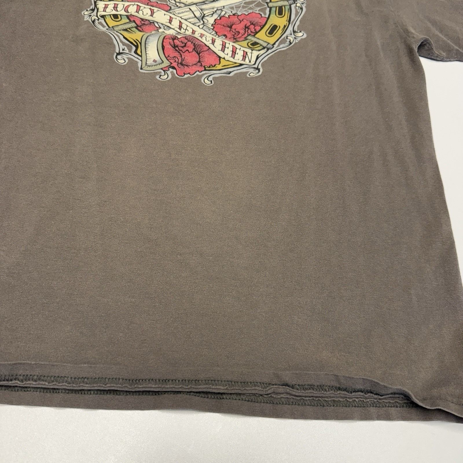 Vintage Vintage Lucky 13 T Shirt Mens Large Y2K Brown Short Sleeve G Size US L / EU 52-54 / 3 - 14 Thumbnail