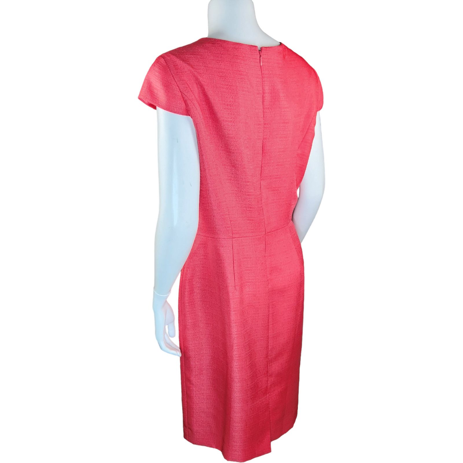 Preston & York Preston & York Womens 8 Coral Sheath Midi Dress Lined Size M / US 6-8 / IT 42-44 - 14 Thumbnail