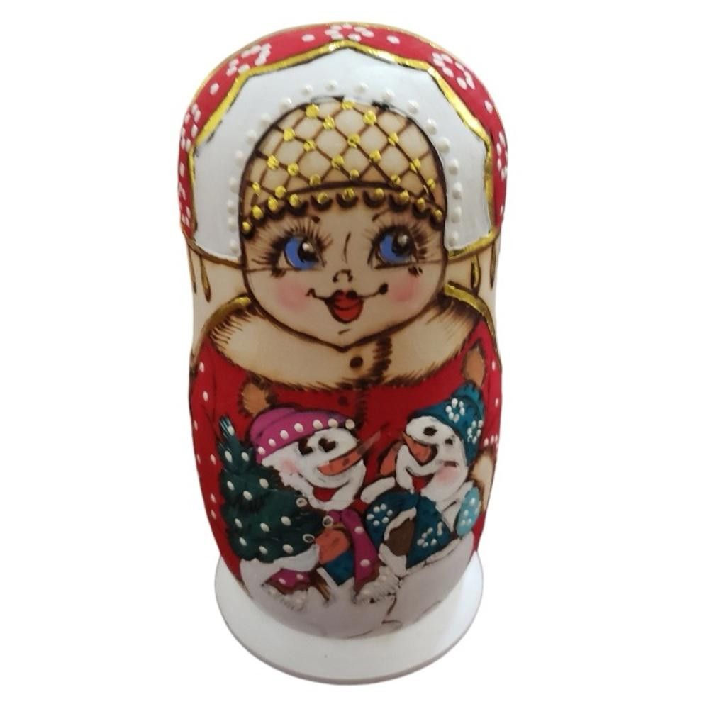 Designer Russian Christmas Nesting Doll 8” Handcrafted Size ONE SIZE - 1 Thumbnail