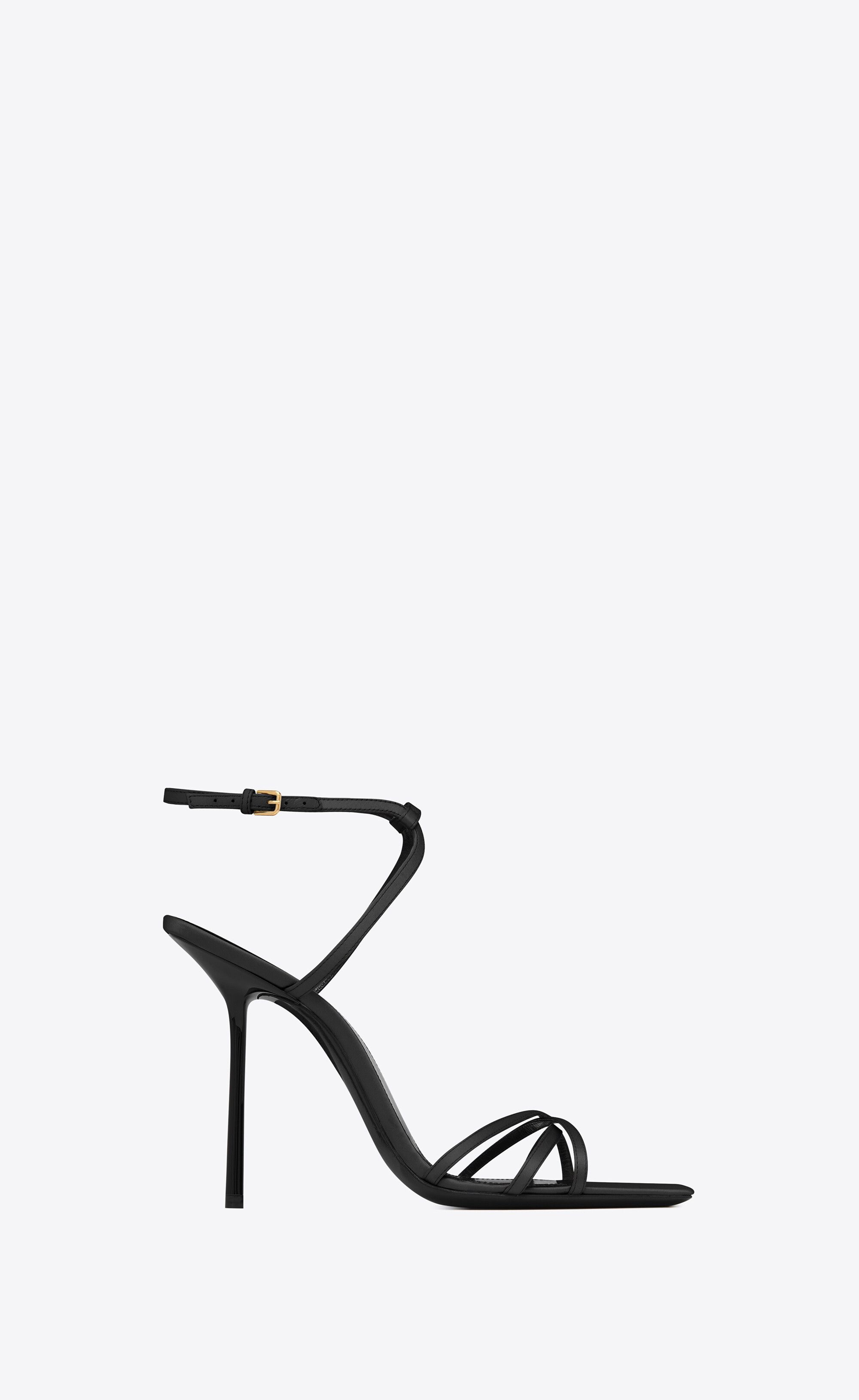 Saint Laurent Paris o1s1wg111224 Nuit Sandals in Crepe Satin in Black Size US 7 / IT 37 - 1 Thumbnail
