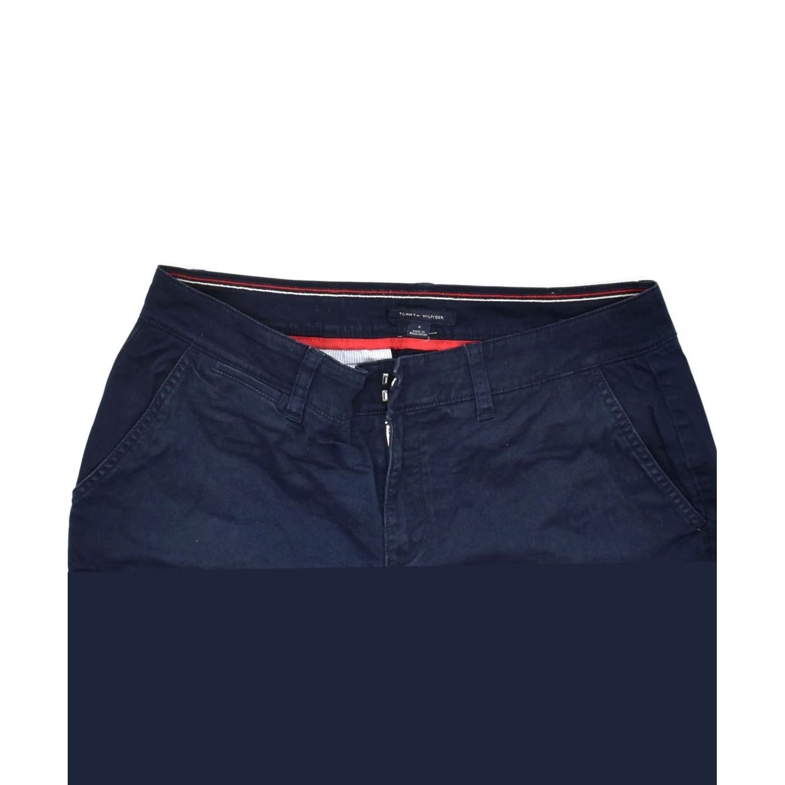 Tommy Hilfiger TOMMY HILFIGER Womens Chino Trousers Navy Blue Cotton US 6 W32 L29 Size 24" / US 00 / IT 34 - 3 Thumbnail