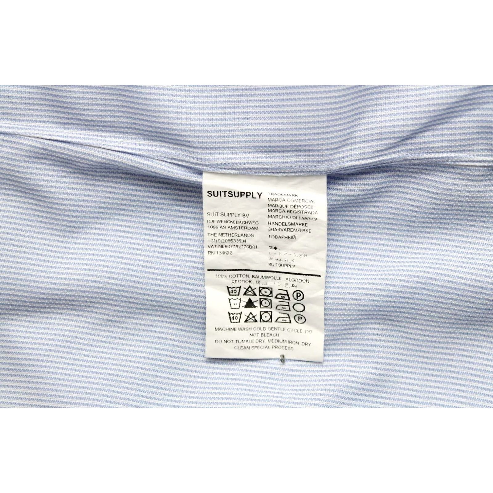 Suitsupply Suitsupply Custom Made Slim Fit Formal Shirt Men's 43 / 17 Pinstriped Spread Shirt Men Blue Pinstripe Formal Shirt 43 / 17 Mens Size 46R - 6 Thumbnail