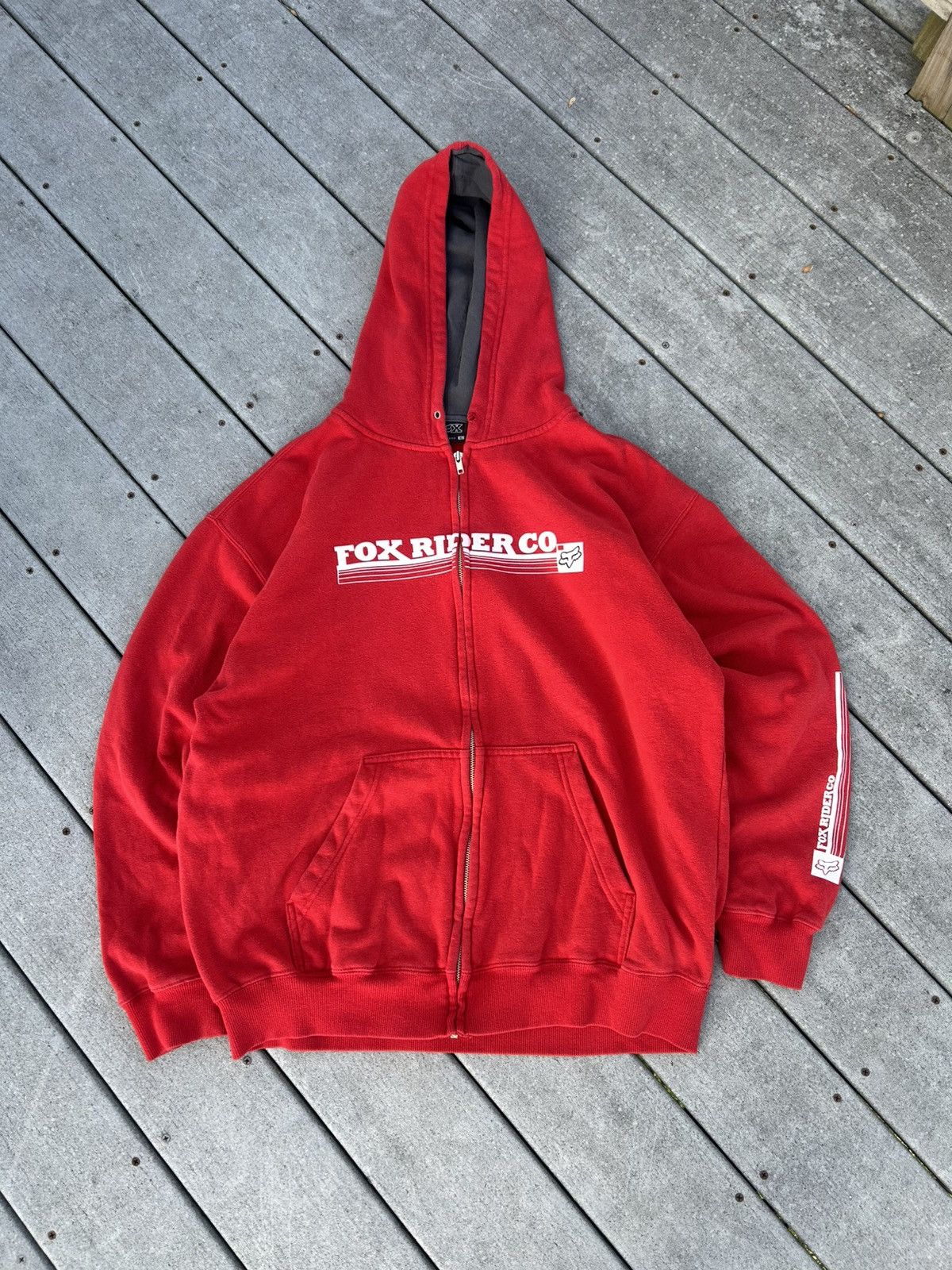 Fox Racing × Vintage Y2K Fox Racing Zip up Hoodie Size US XL / EU 56 / 4 - 1 Thumbnail